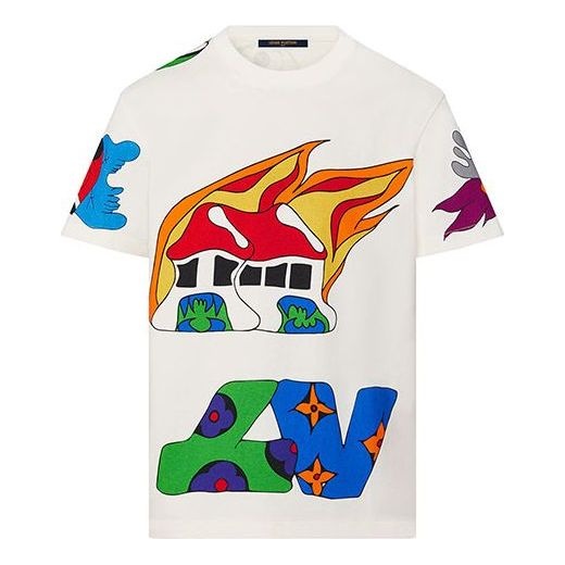 LOUIS VUITTON LV SS21 Cartoon Logo Print For Men White 1A8PUV - 1