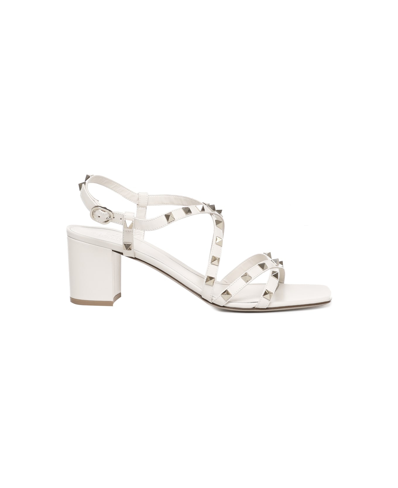 Rockstud Sandals With Calfskin Strap - 1