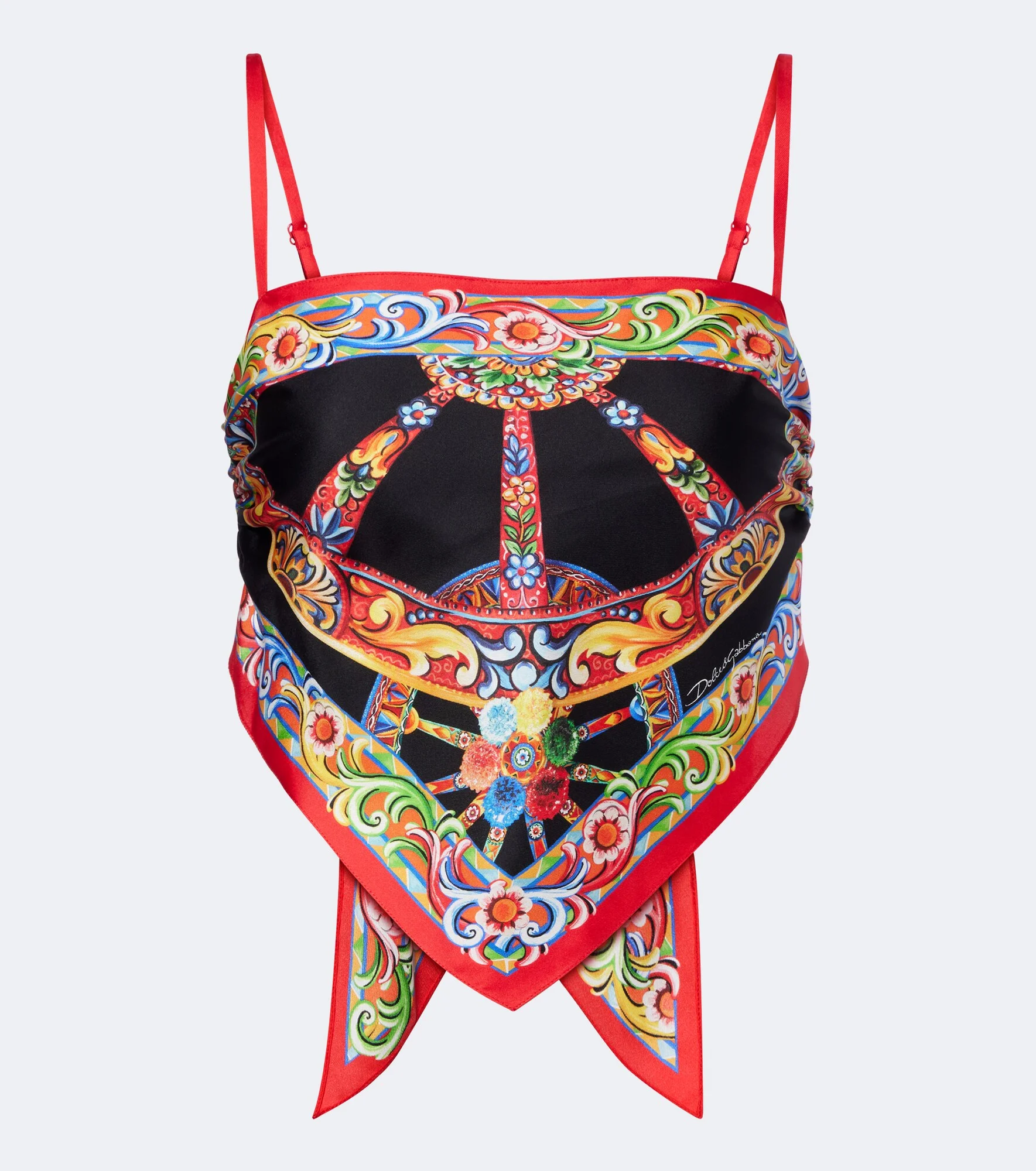 Carretto silk twill cropped top - 1
