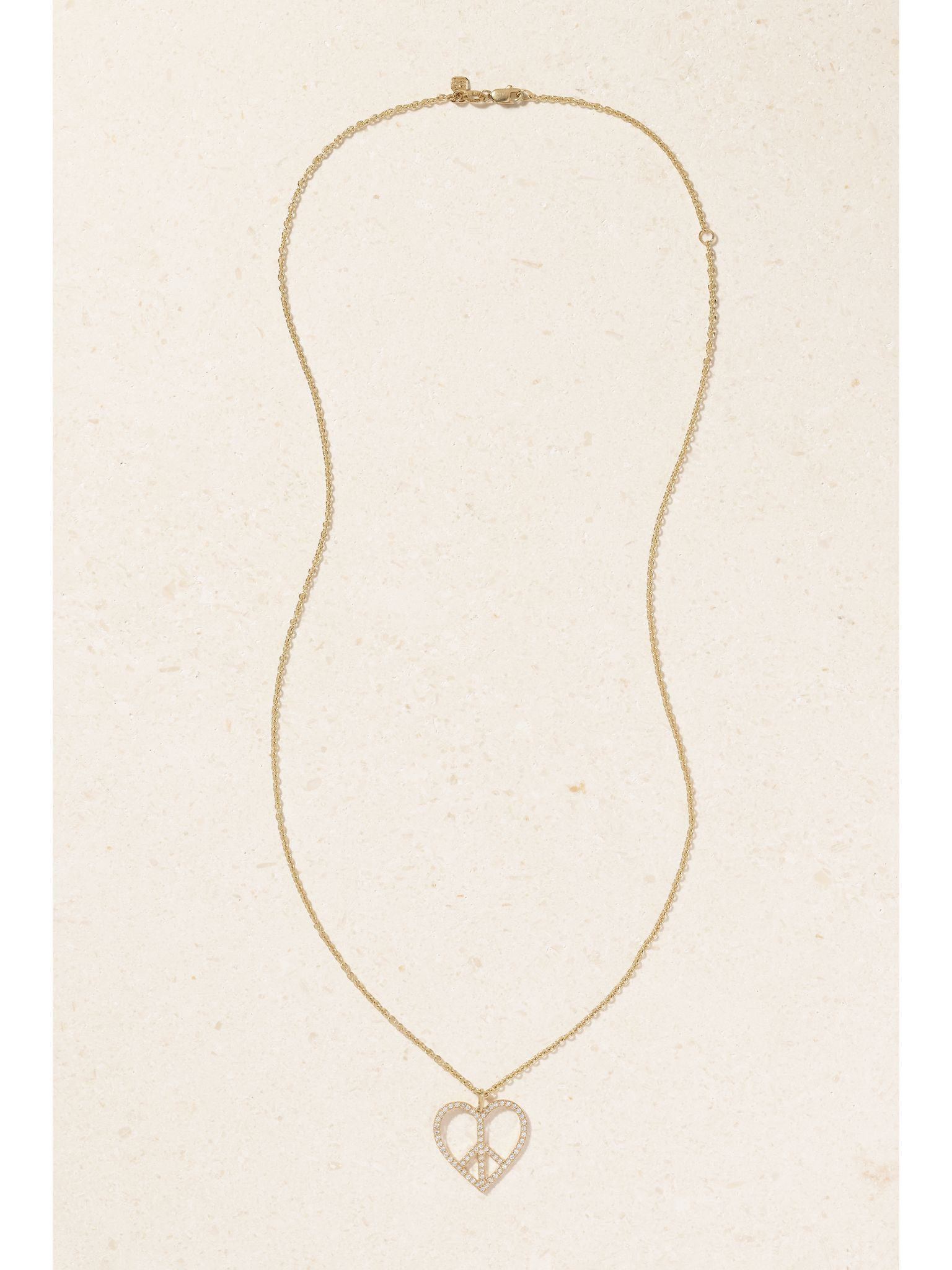 Peace Heart XL 14-karat gold diamond necklace Gold - 4