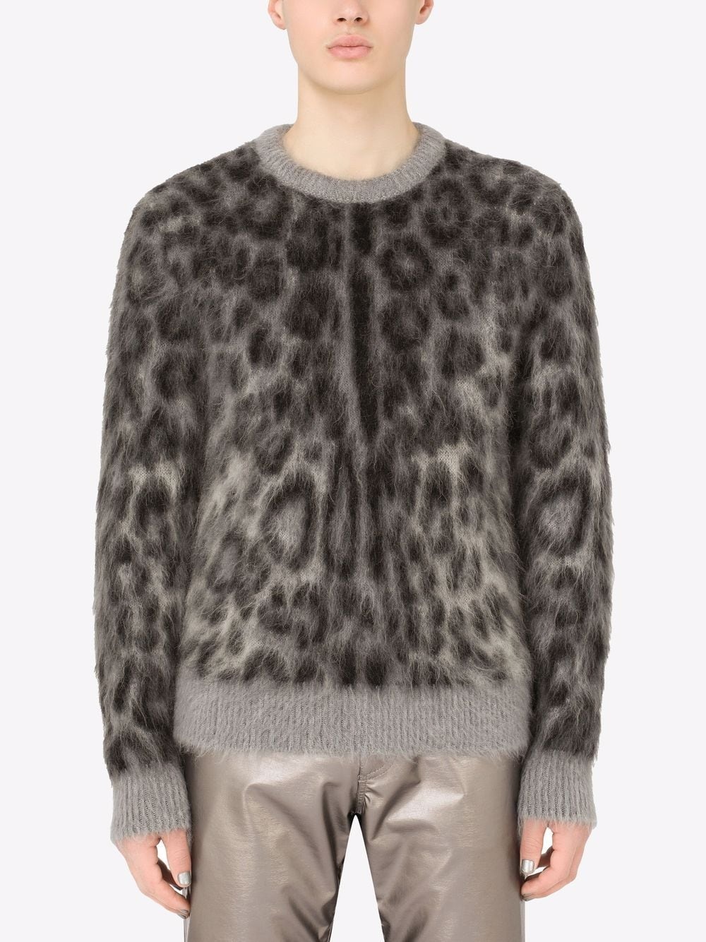 leopard-print mohair-wool jumper - 3