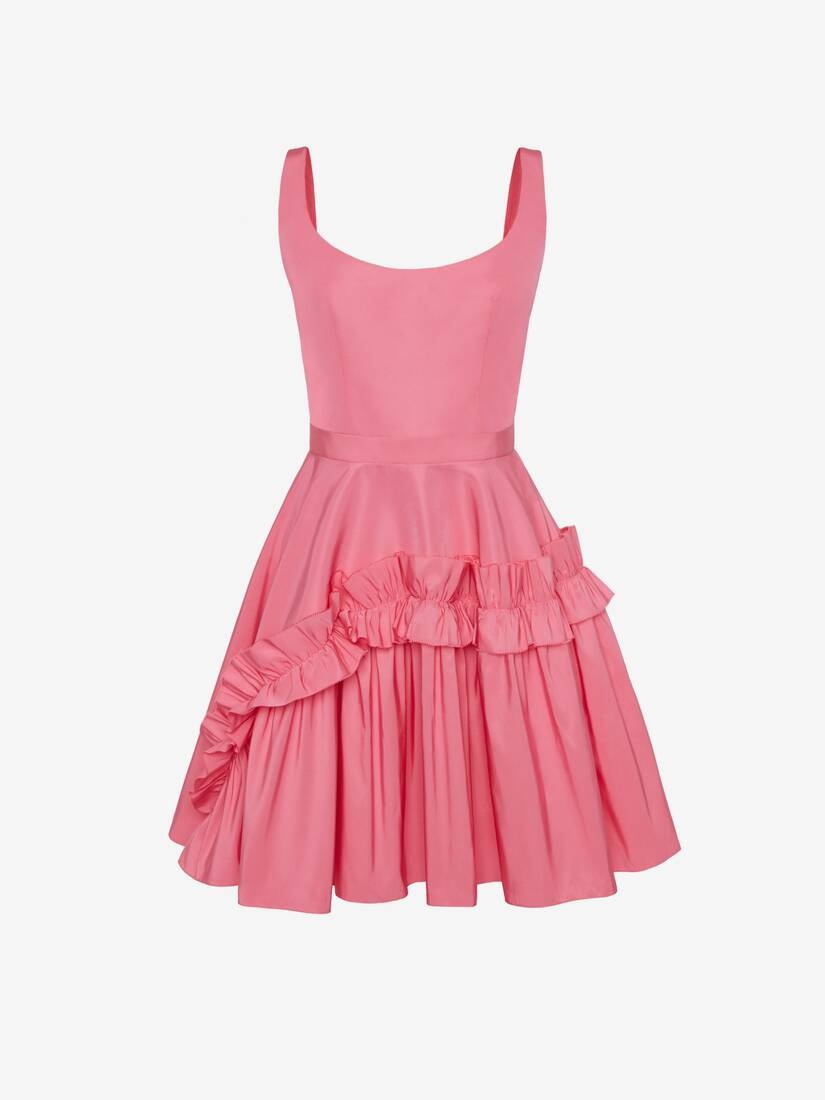 Women's Scoop Neck Mini Dress in Sugar Pink - 1