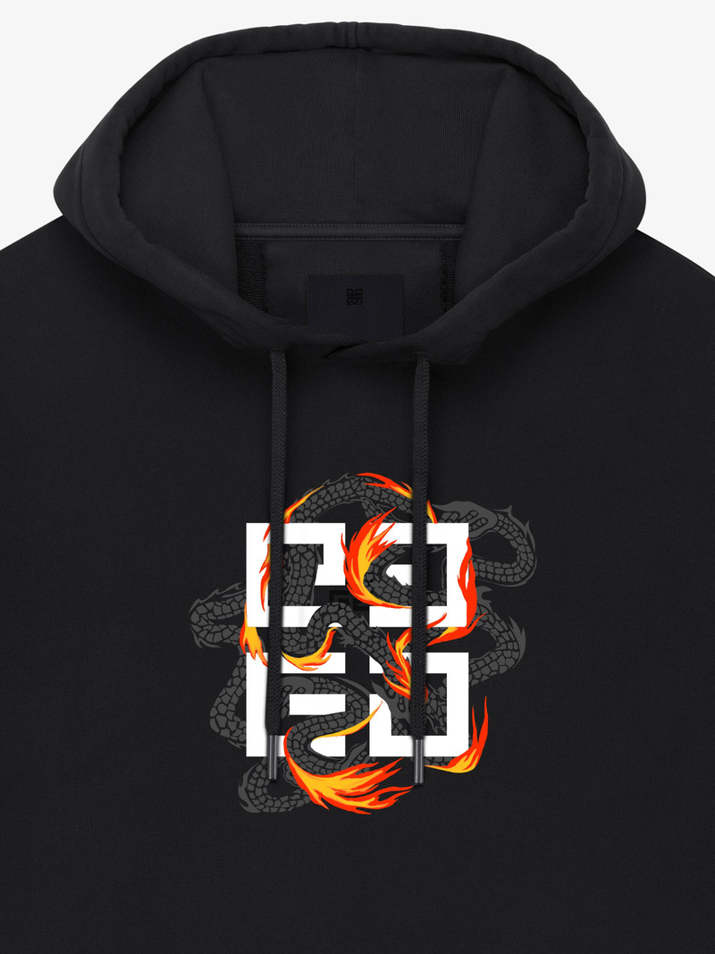 Givenchy 4G DRAGON SLIM FIT HOODIE IN FLEECE outlook