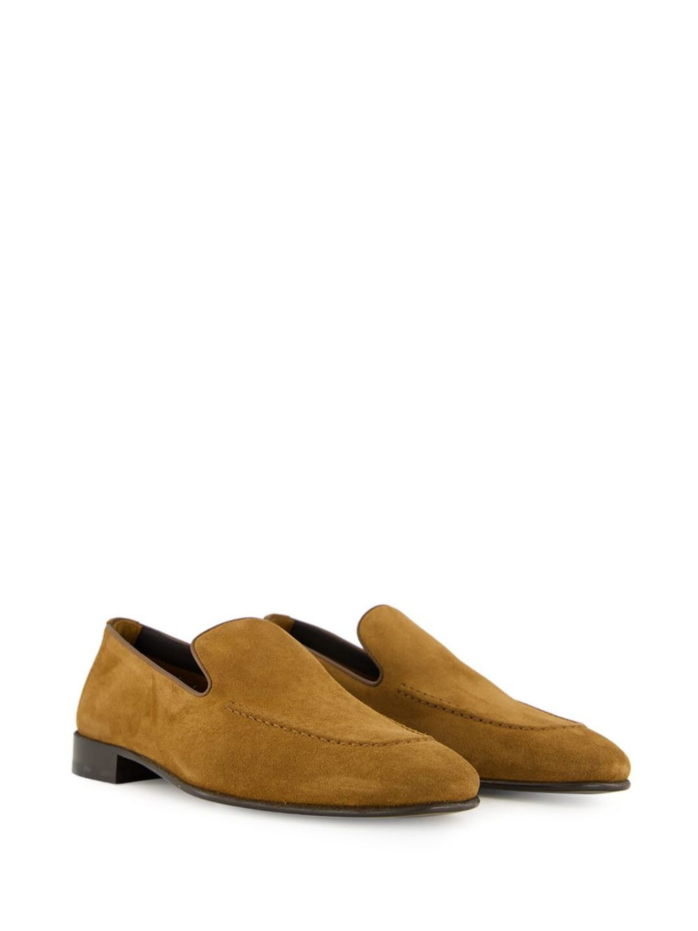 stitch-detailing suede slip-on loafers - 2