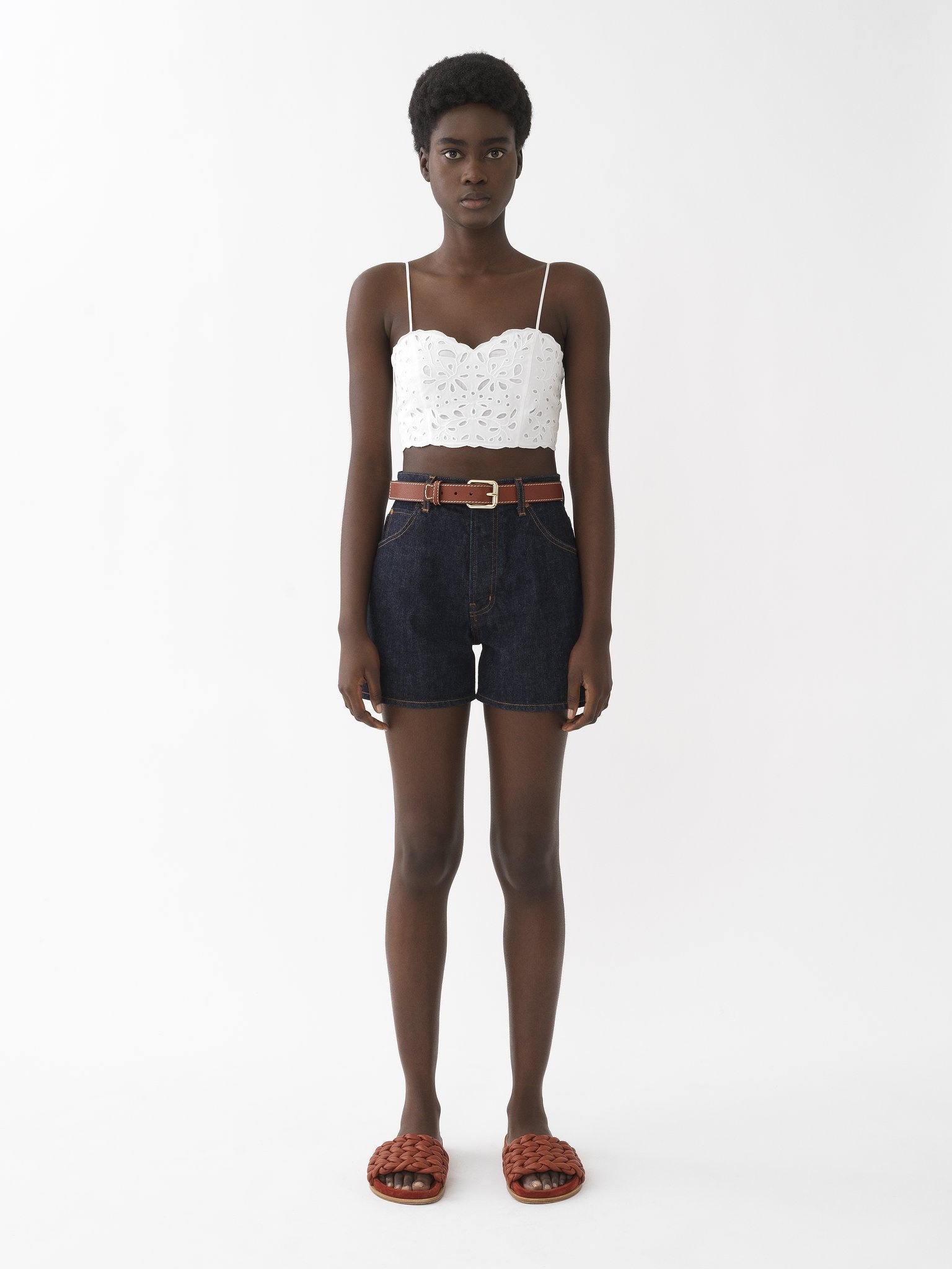 HIGH-WAISTED JEAN SHORTS - 2