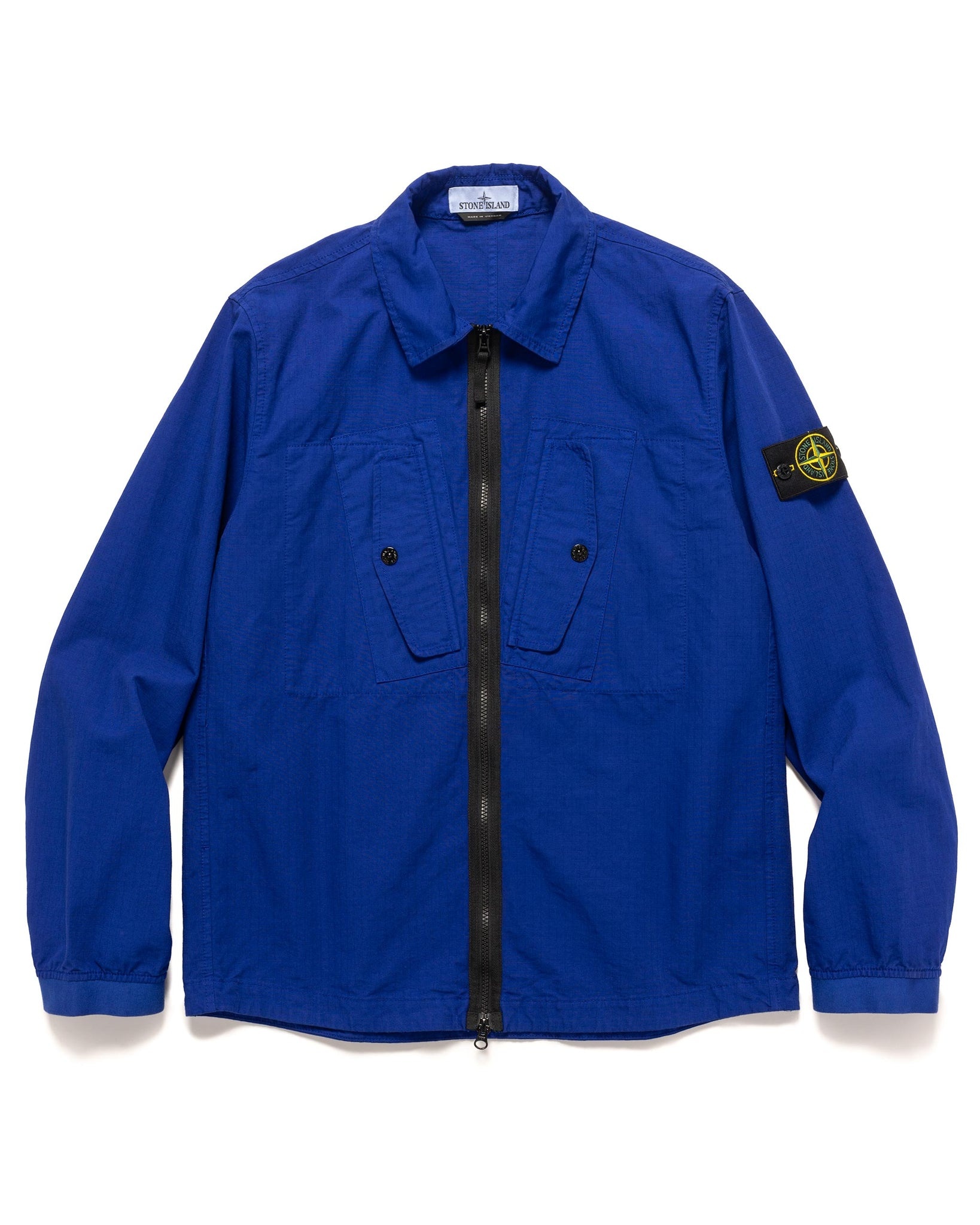 Rip Stop Cotton Overshirt Bright Blue