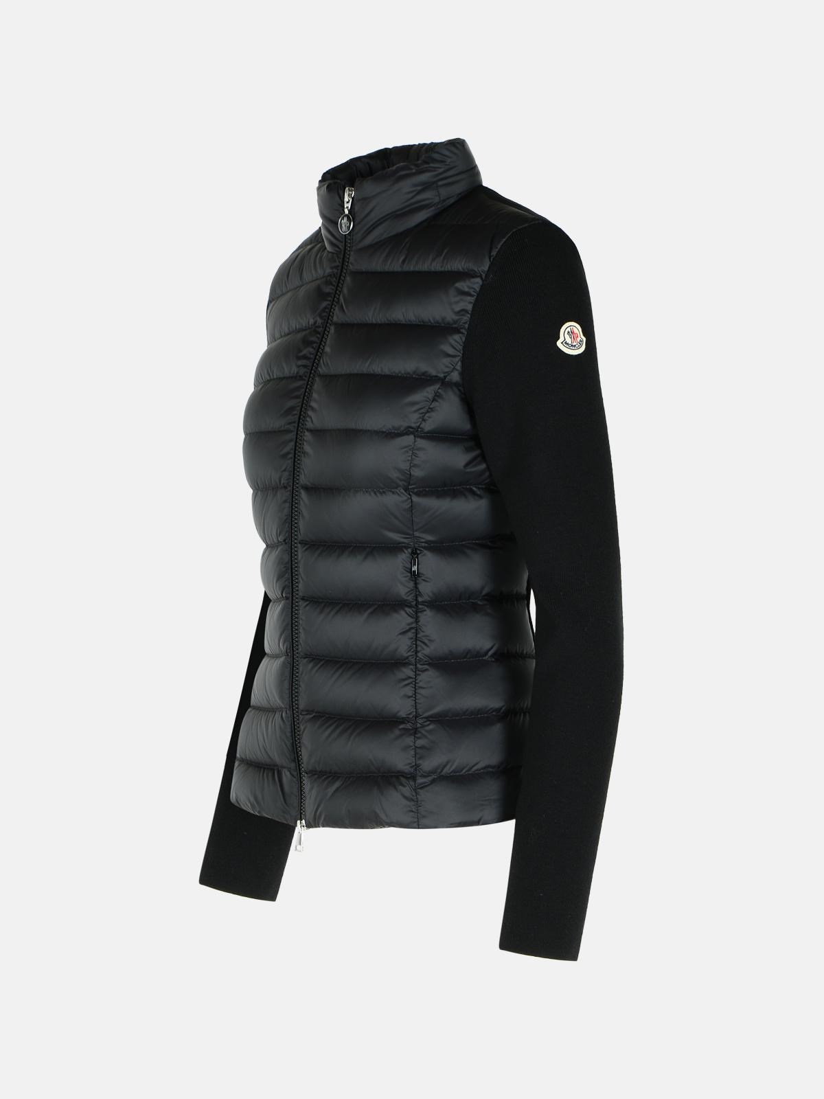 TRICOT' CARDIGAN IN POLYAMIDE AND BLACK VIRGIN WOOL - 2