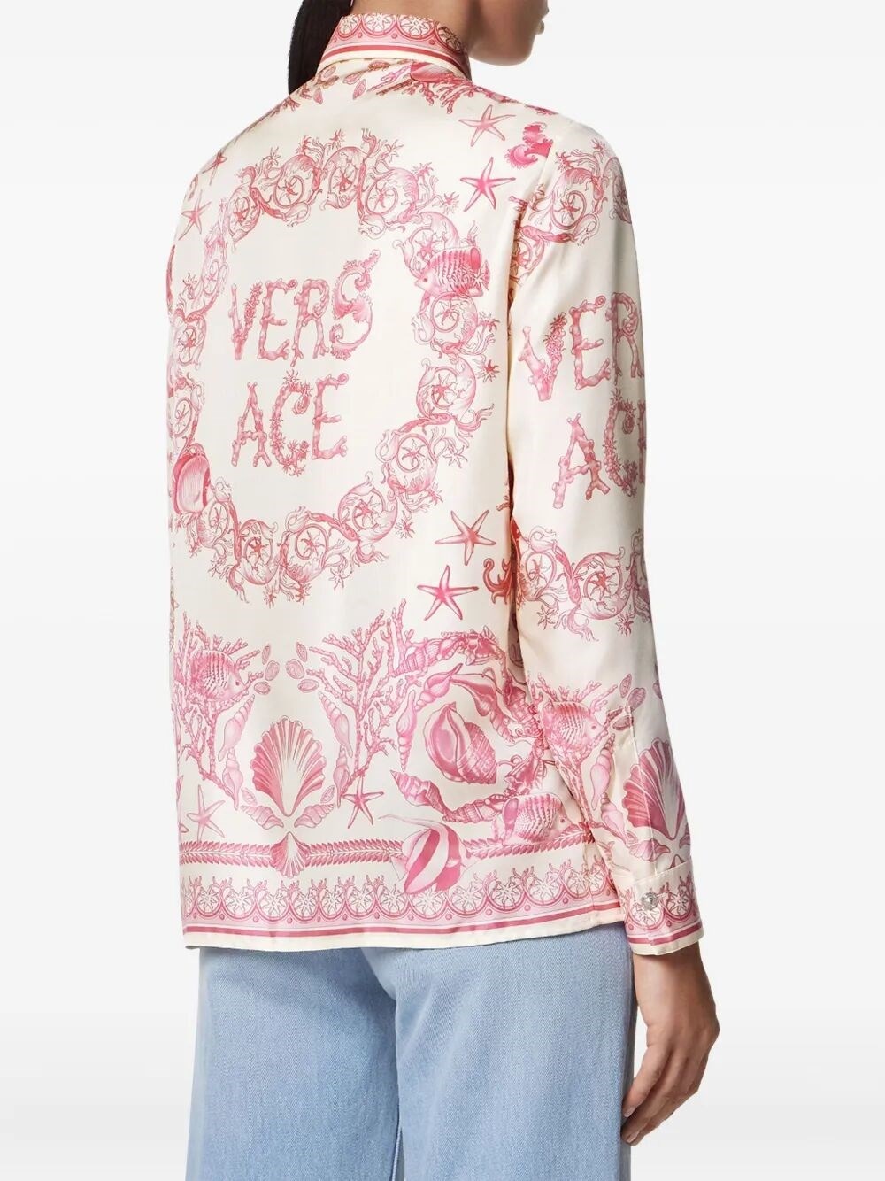 Formal Shirt `Underwater Barocco Bicolour Foulard` On Silk Twill - 3