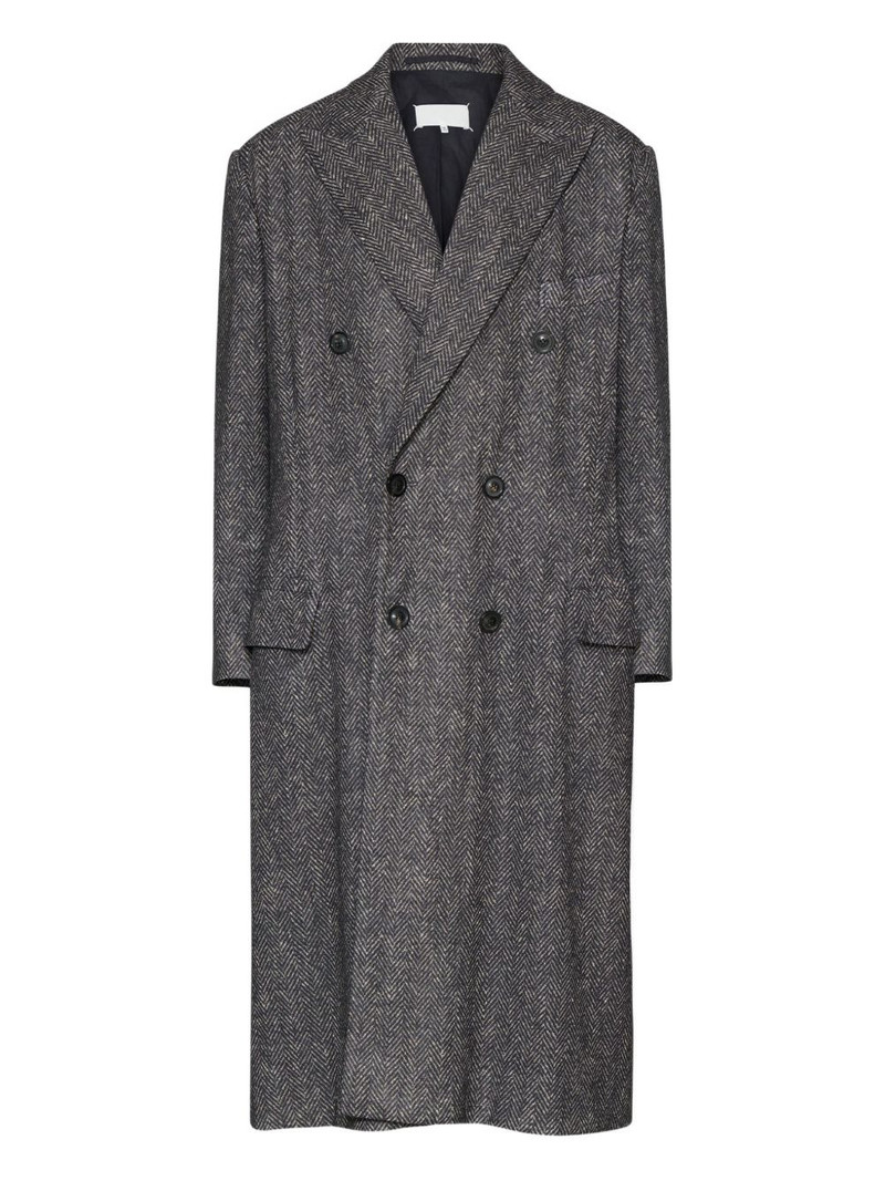 herringbone double-breasted coat 1