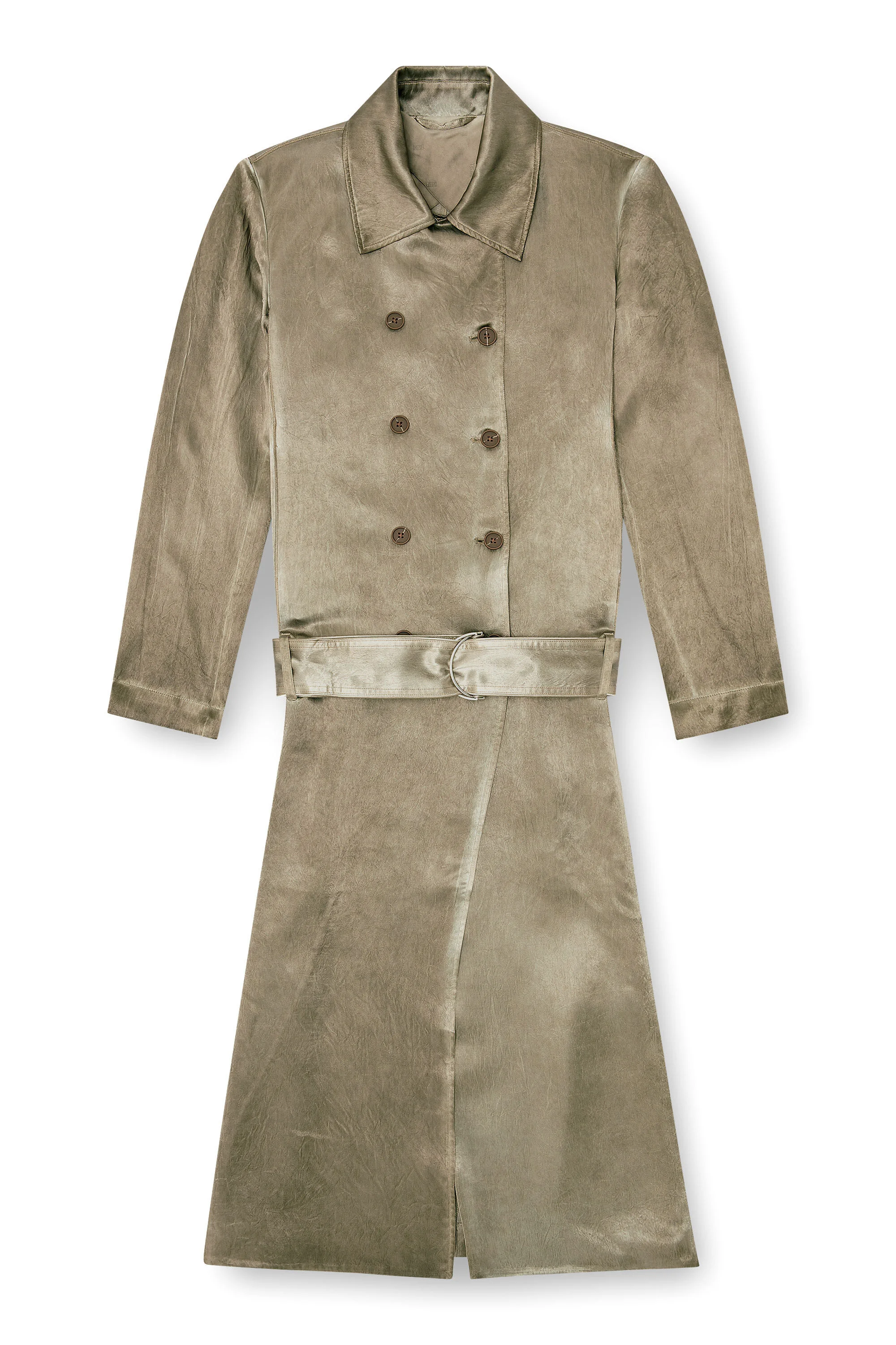TRENCH COAT IN WRINKLED SATIN - 1