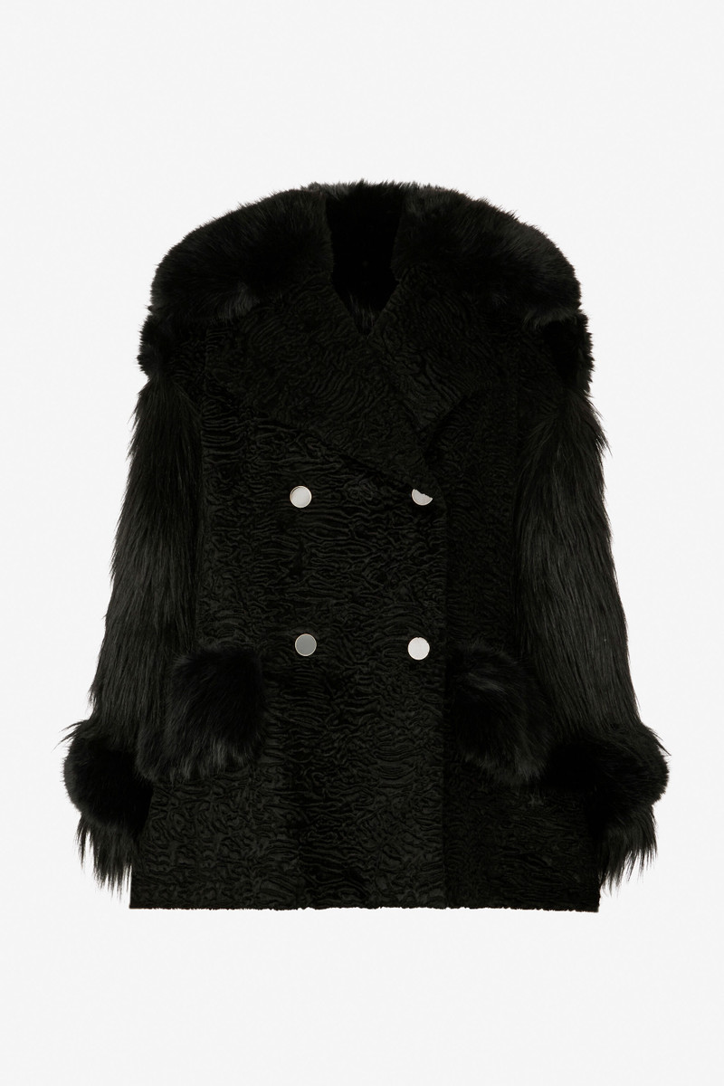 Black Kidassia Eco Fur Caban 1