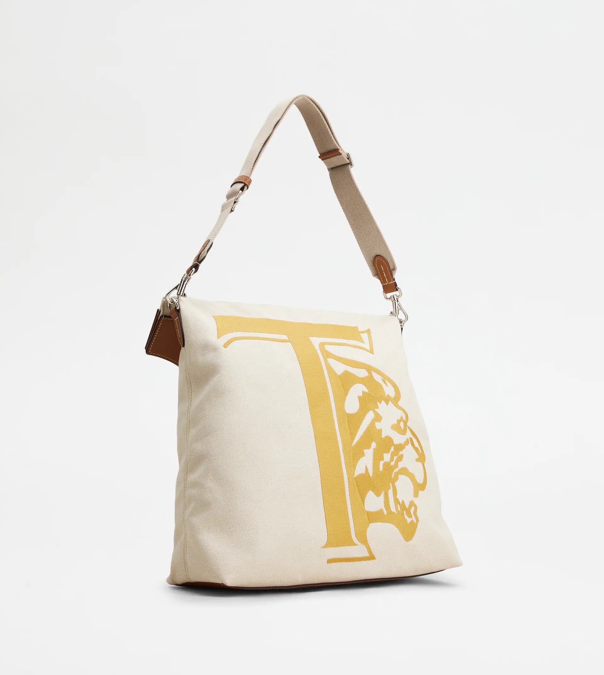 BAG IN CANVAS AND LEATHER MEDIUM - BROWN, BEIGE - 3