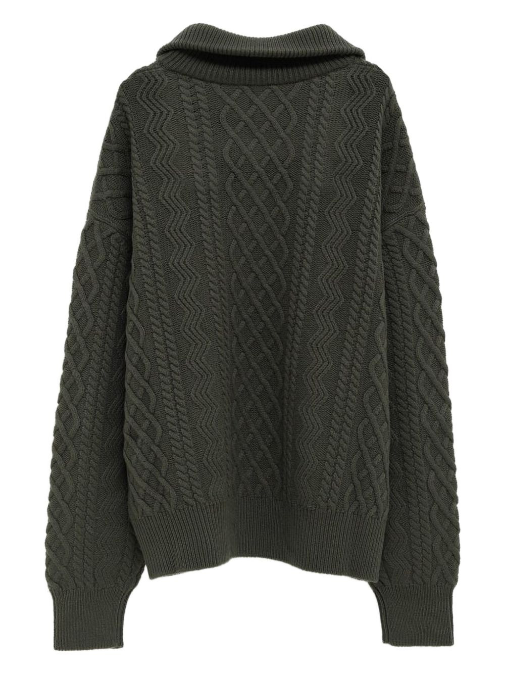cable-knit half-zip sweater - 2