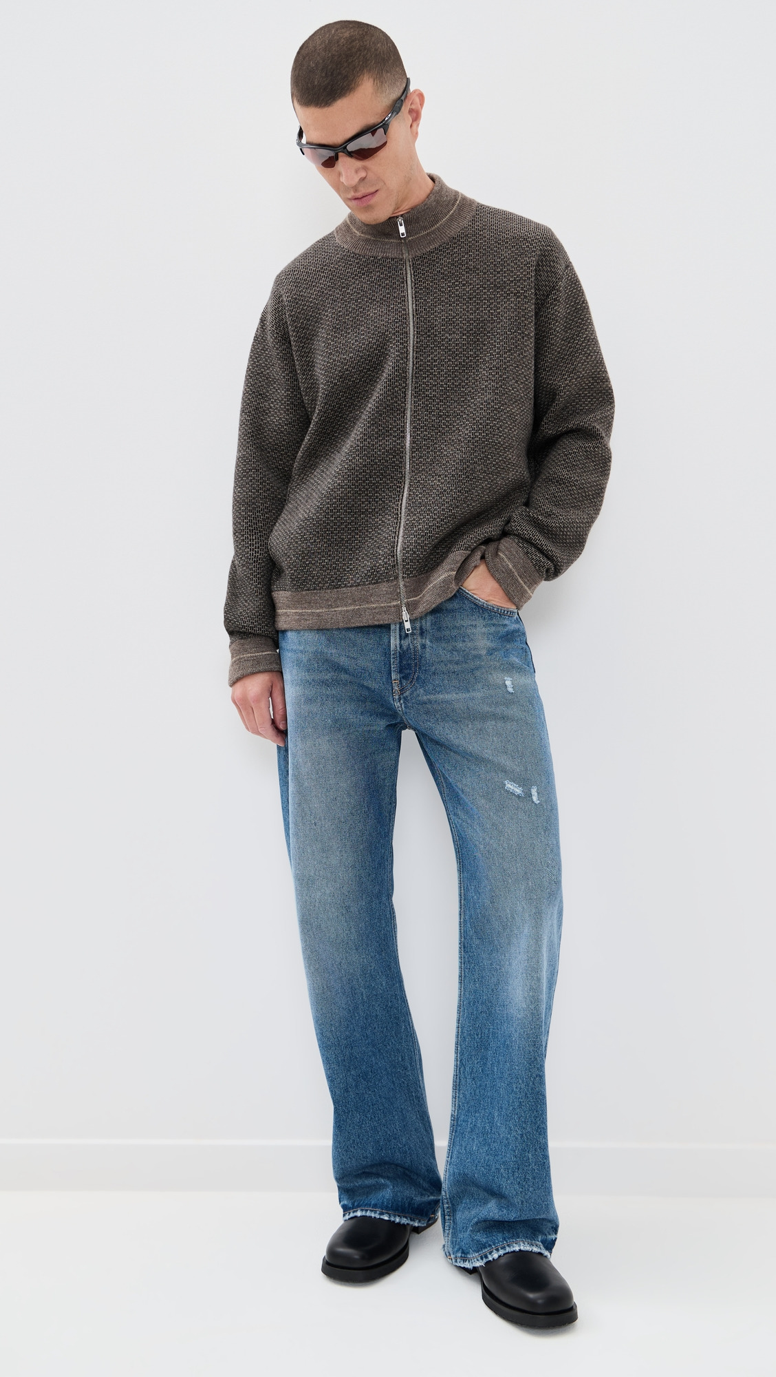 Knit Zip Cardigan - 4