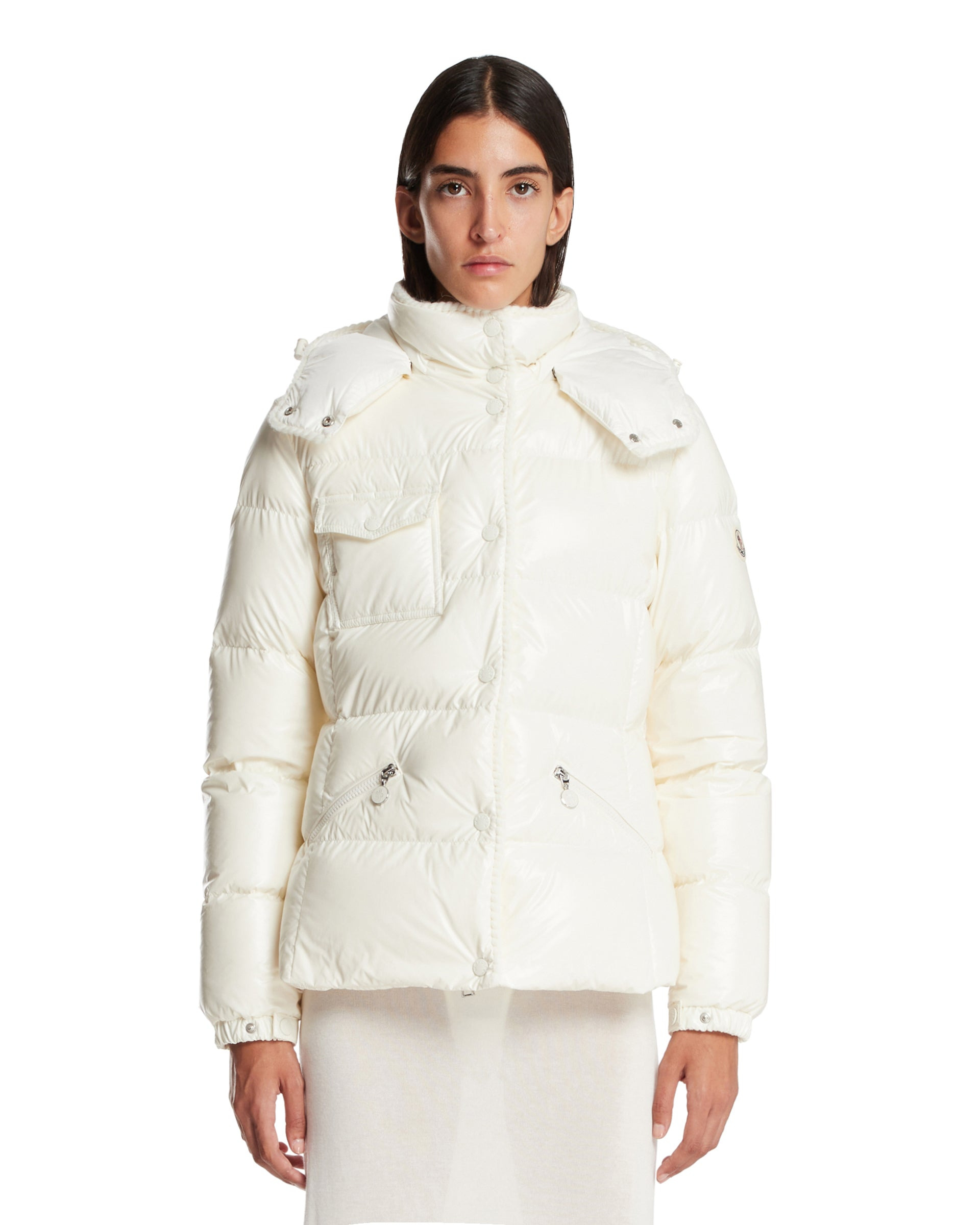 White Glareins Short Down Jacket - 1