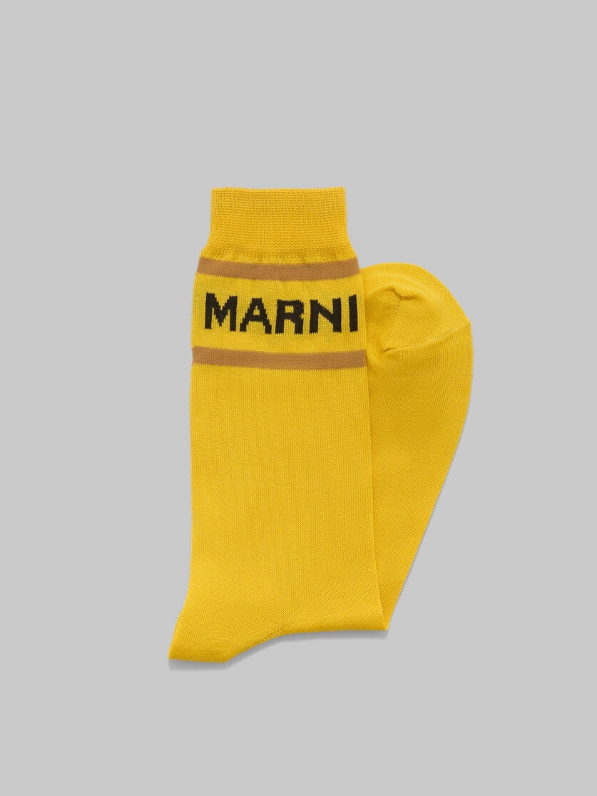 YELLOW SOCKS WITH LOGO CUFFS - 2