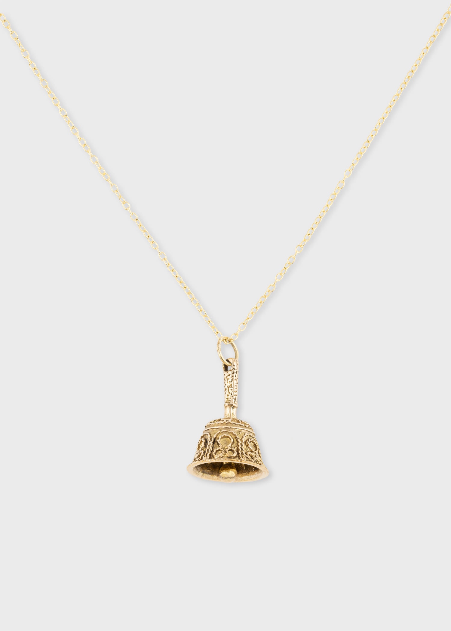 'Artfully Articulated Bell' Vintage Gold Necklace - 1