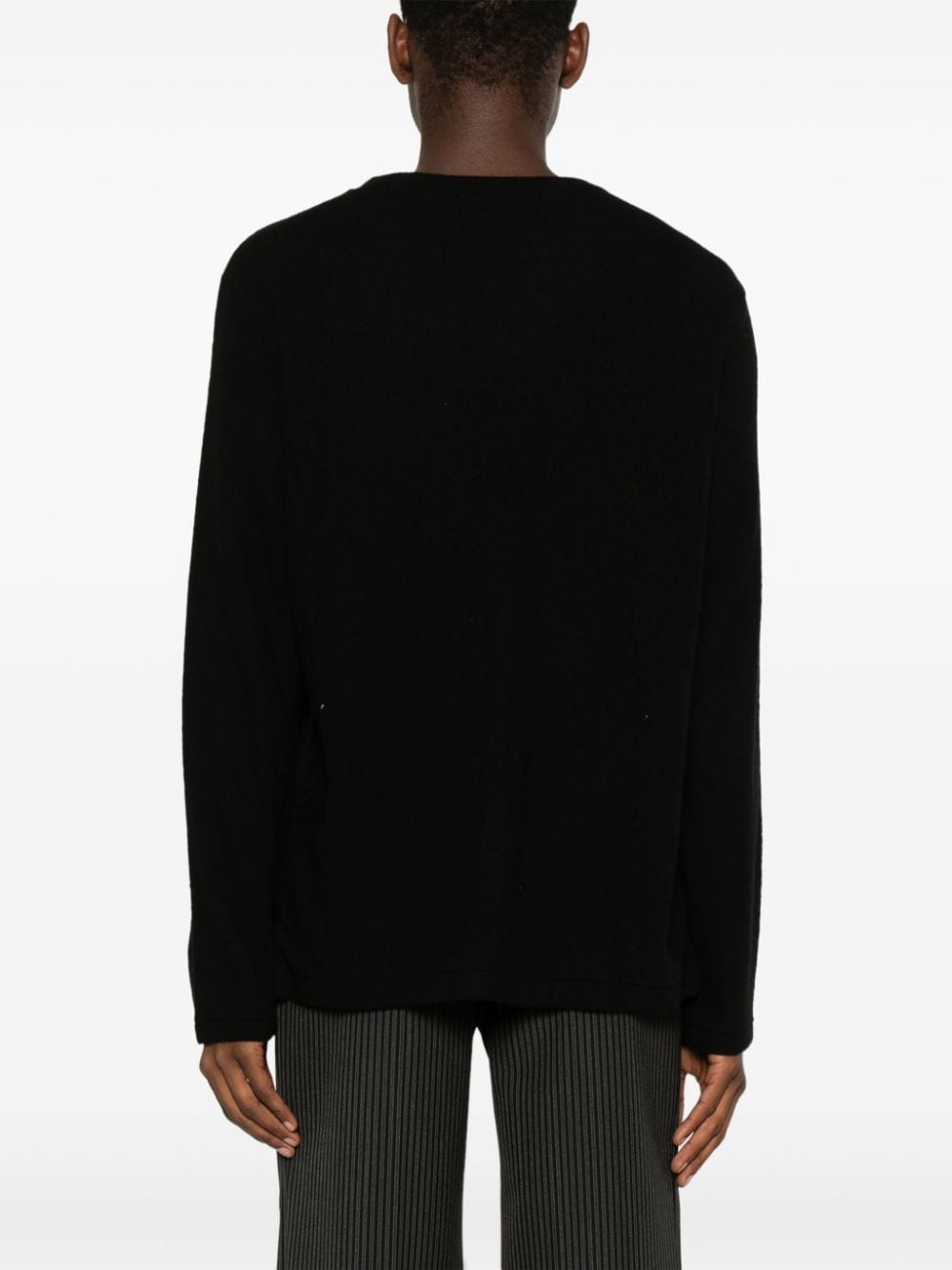 folded-collar long-sleeve sweater - 4