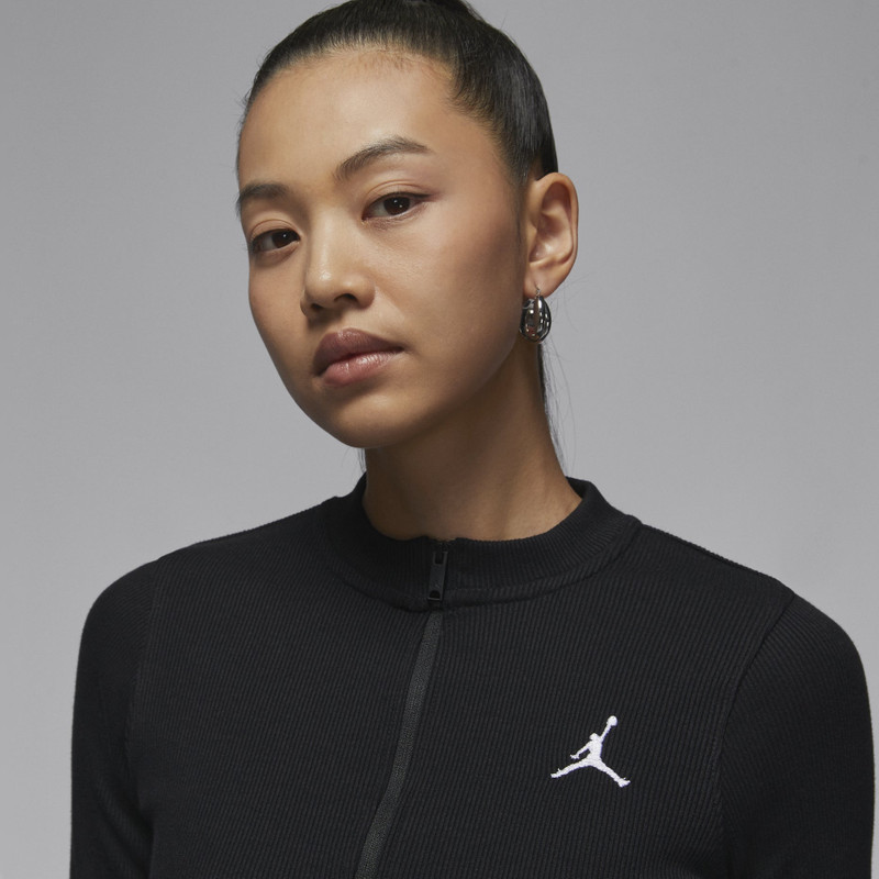Jordan (WMNS) Air Jordan 1/2-Zip Long Sleeve Knit Dress Asia Sizing 'Black' HF9478-010 outlook