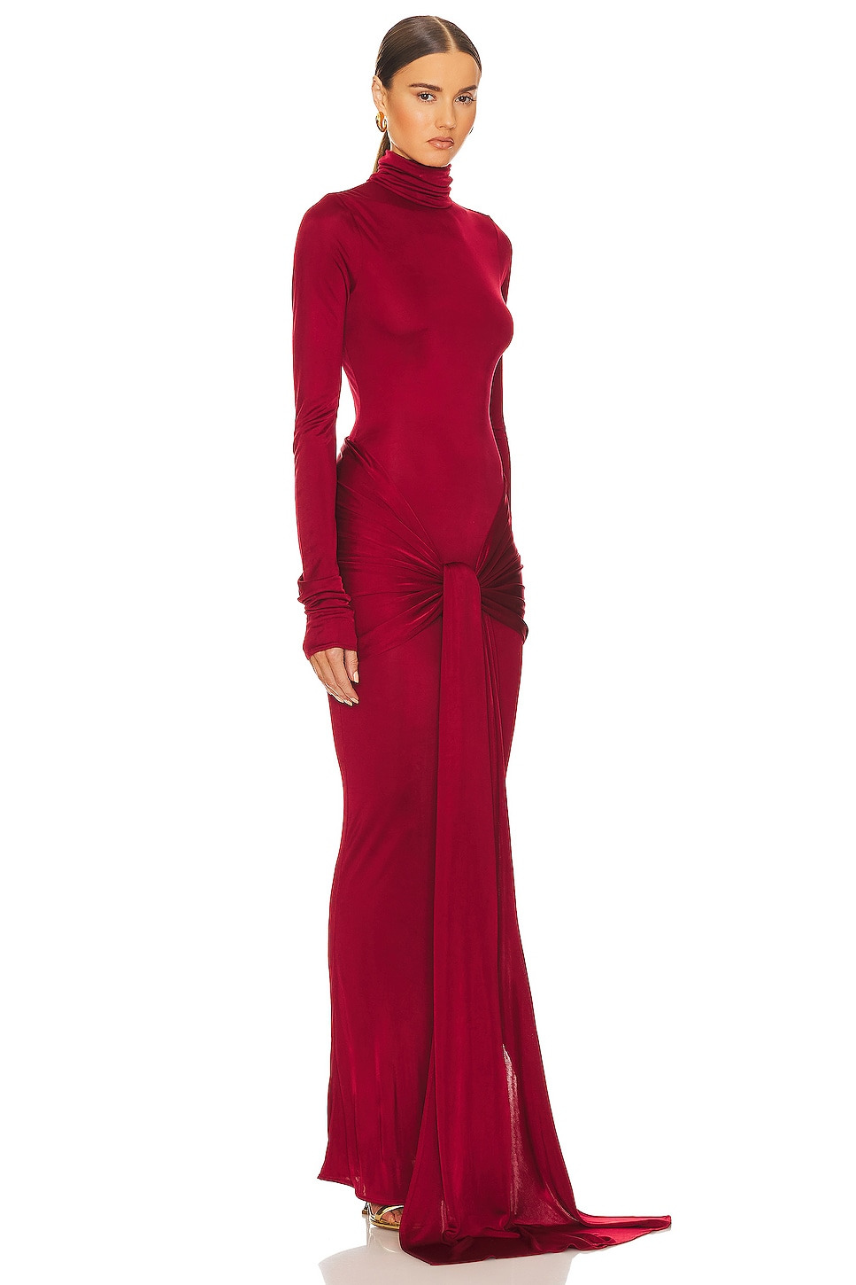 Slinky Jersey Sarong Maxi Dress - 2