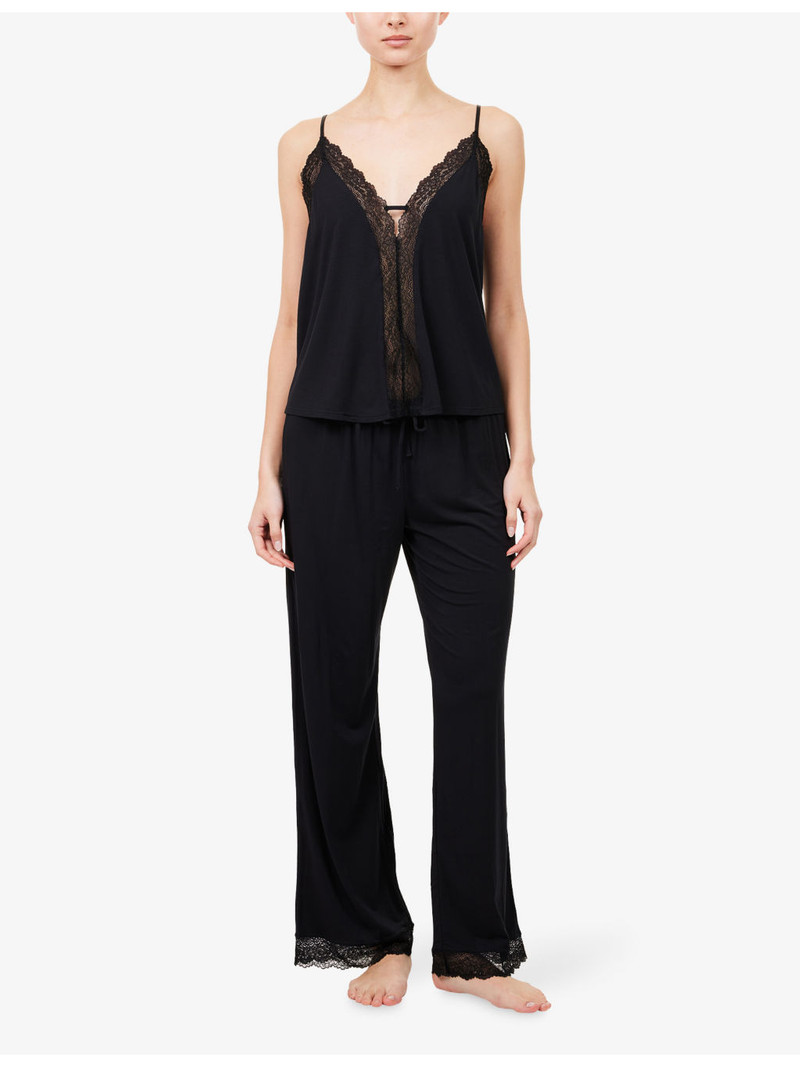 eberjey Lara Lace-Trim Stretch-Jersey Pyjamas outlook