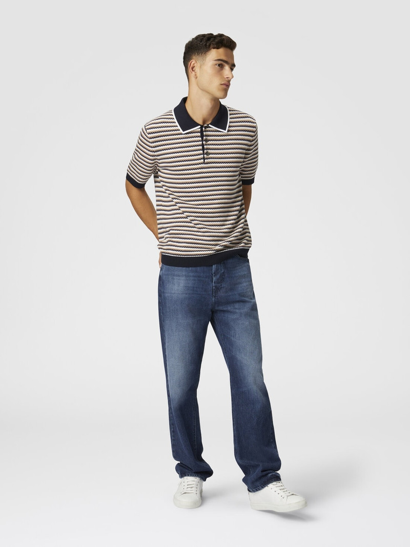 Missoni Zig zag cotton knit polo shirt outlook
