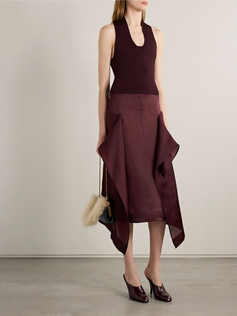 KHAITE Toto stretch-knit halterneck bodysuit Burgundy outlook