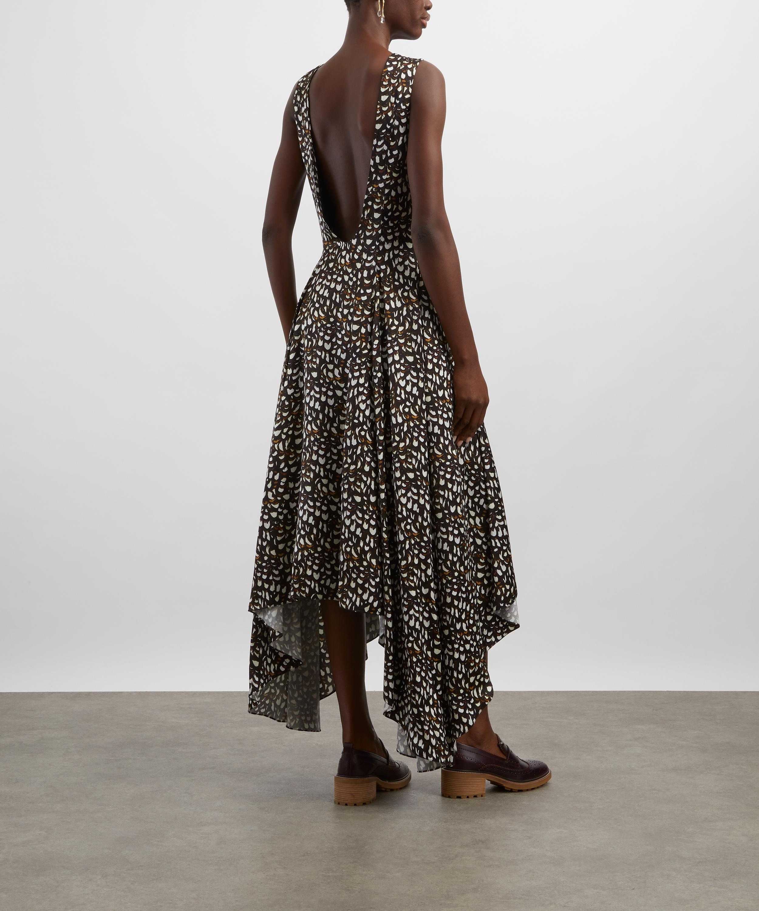 Brown Printed Asymmetric Dress - 4