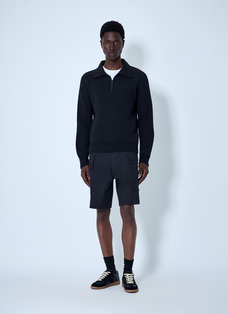 MARGARET HOWELL High Neck Wool Zip Sweater outlook
