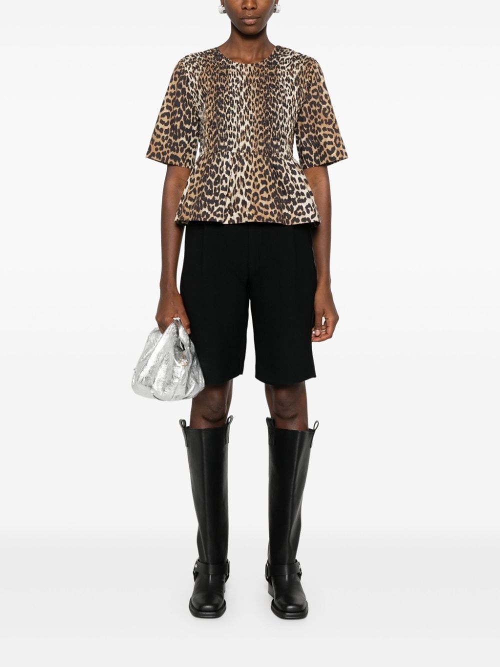smock leopard printed blouse - 2