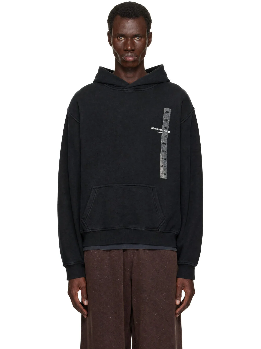 Black Printed Flasher Graphic Hoodie - 1