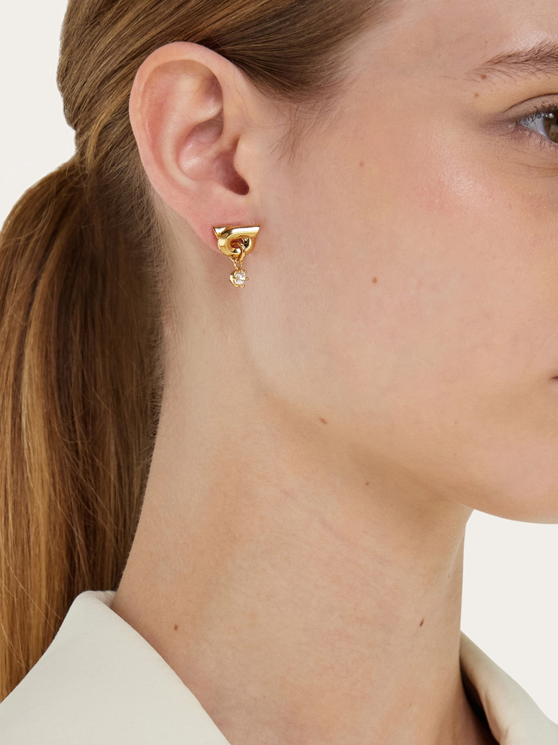 FERRAGAMO Gancini earrings with pendant outlook