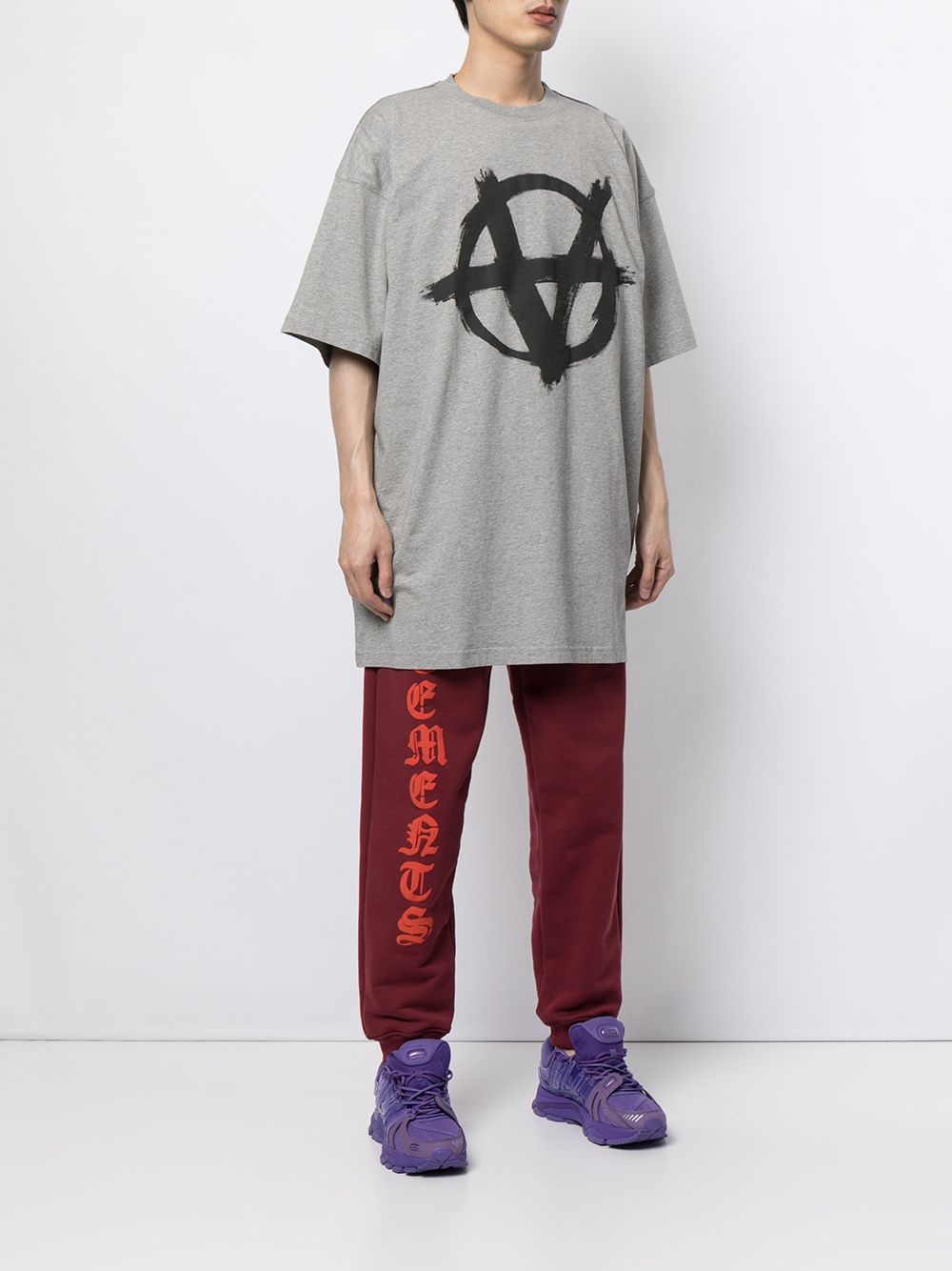 anarchy-print oversized T-shirt - 3