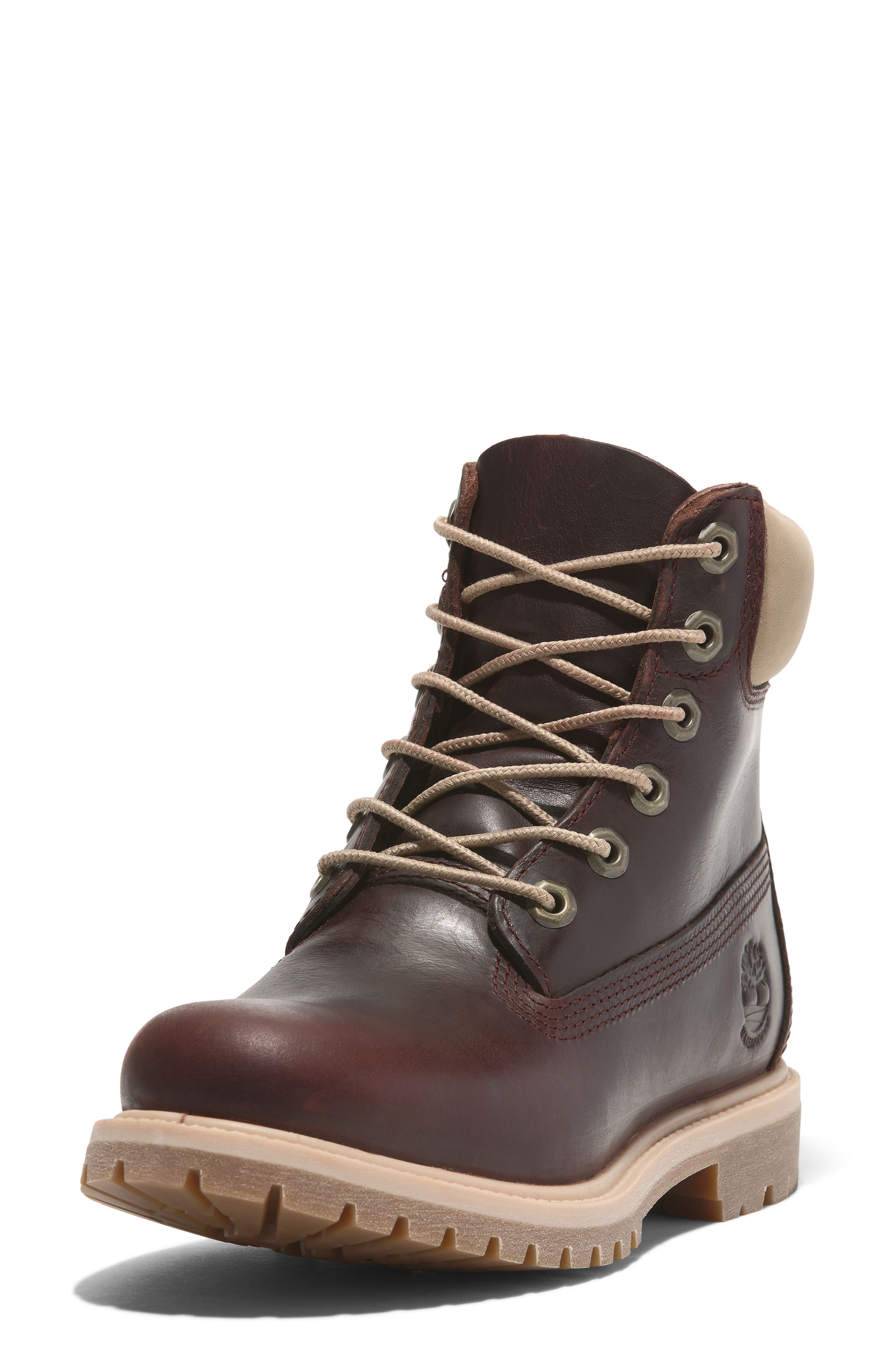 Timberland Premium Waterproof Boot in Burgundy Full Grain at Nordstrom - 9