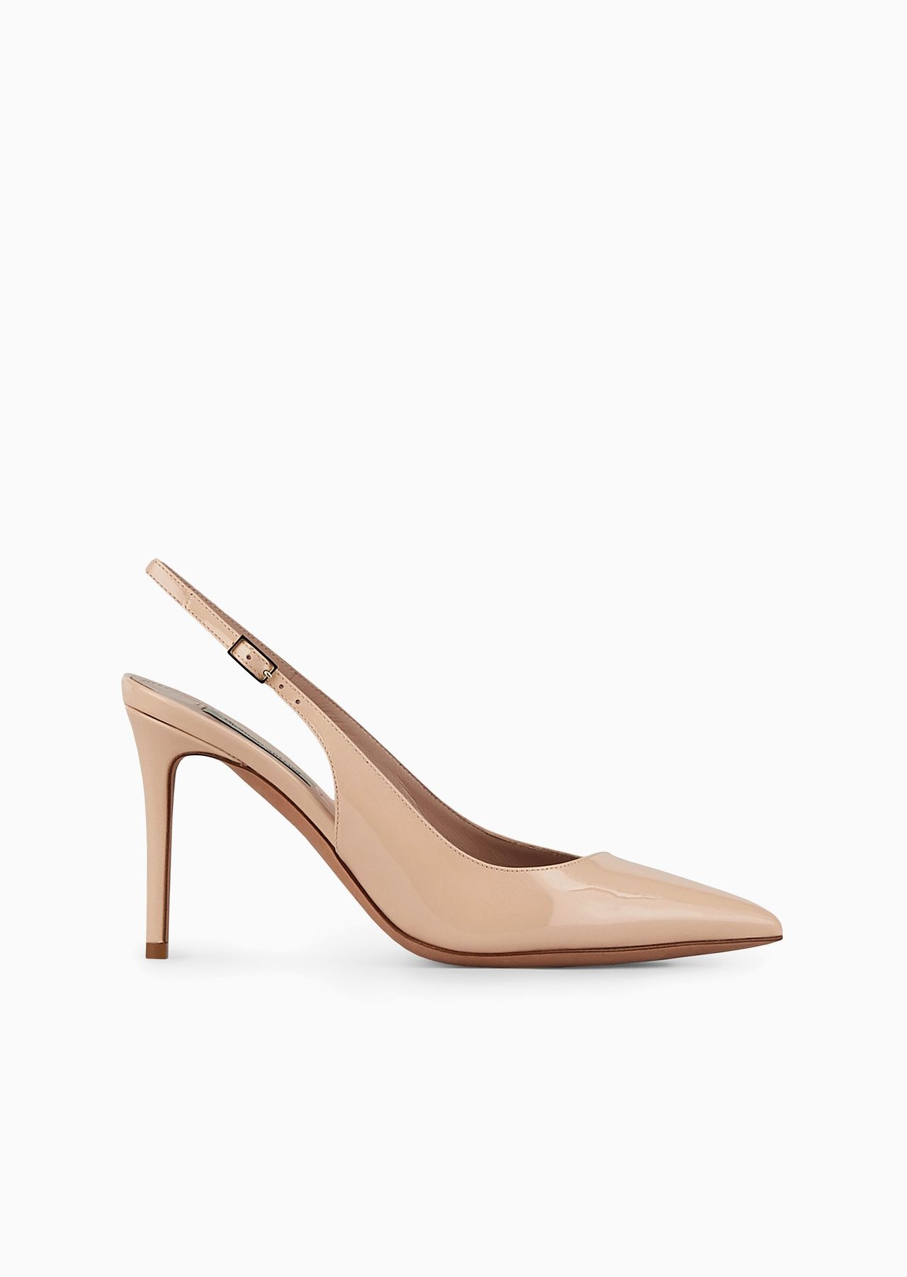 Patent leather slingbacks with asymmetric top line - 1