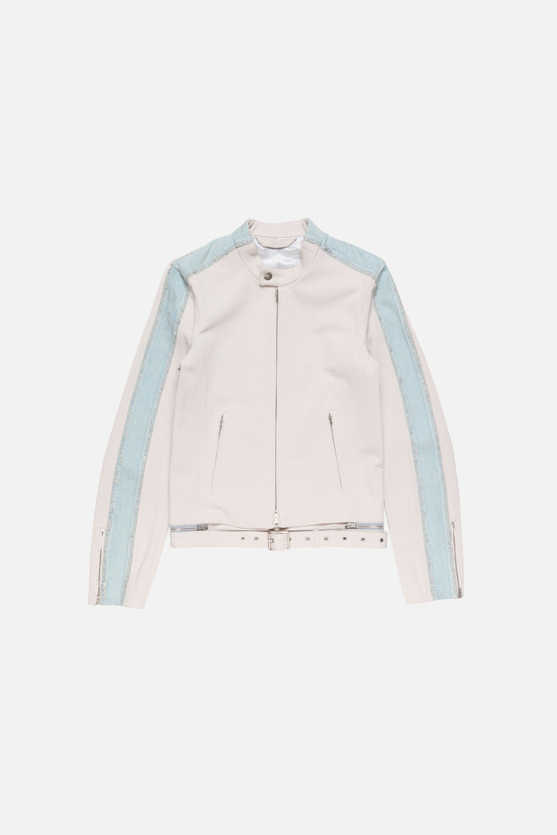 Twill biker jacket - Light taupe 1