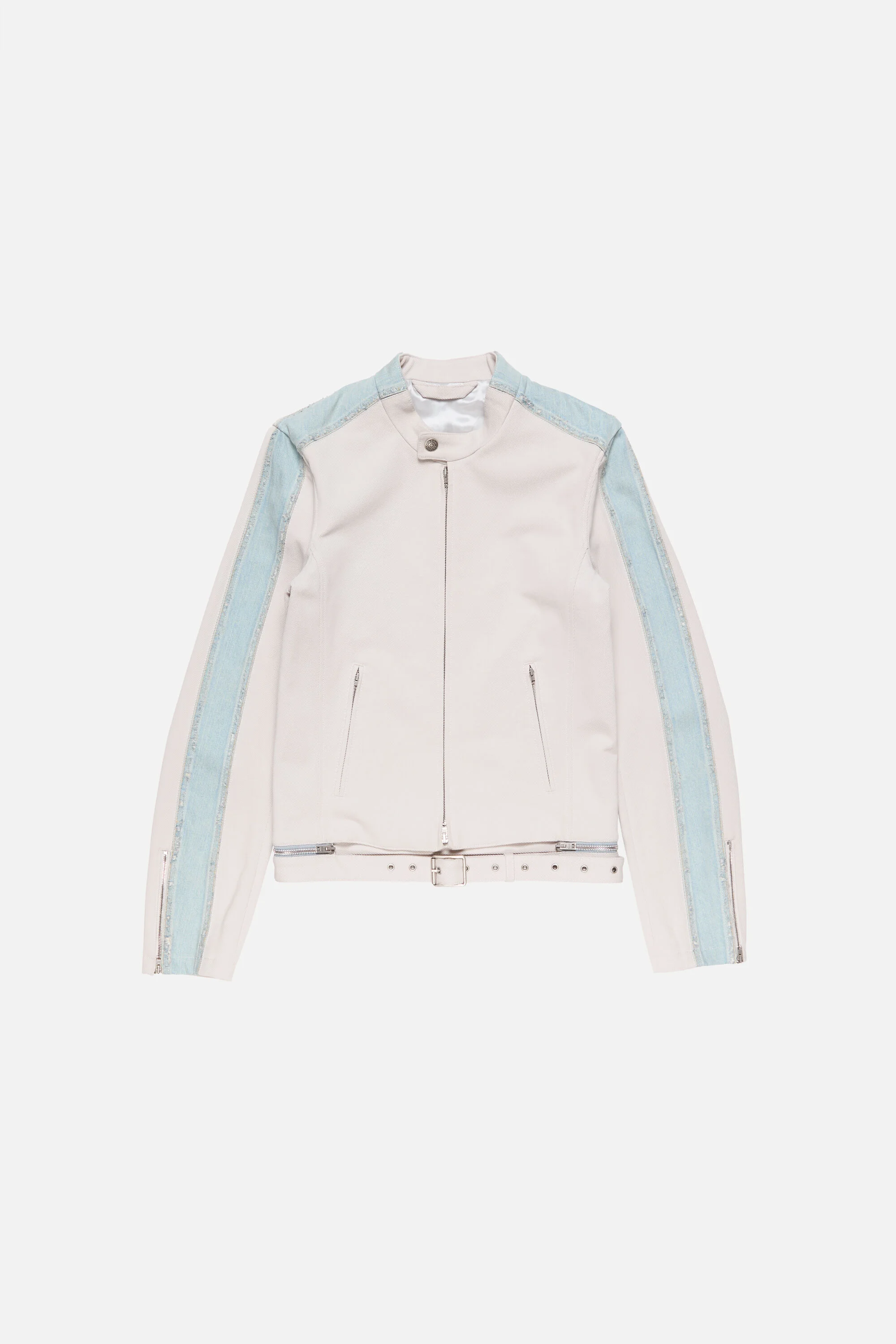 Twill biker jacket - Light taupe - 1