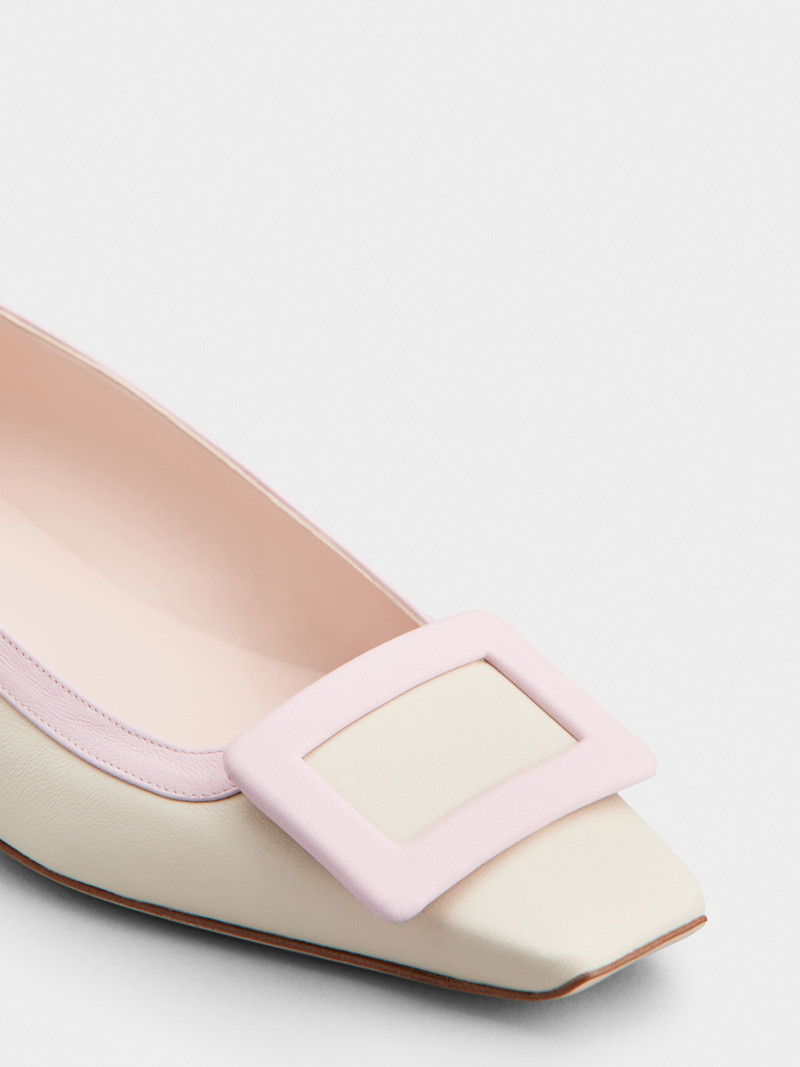 Belle Vivier Covered Buckle Ballerinas in Nappa Leather 3