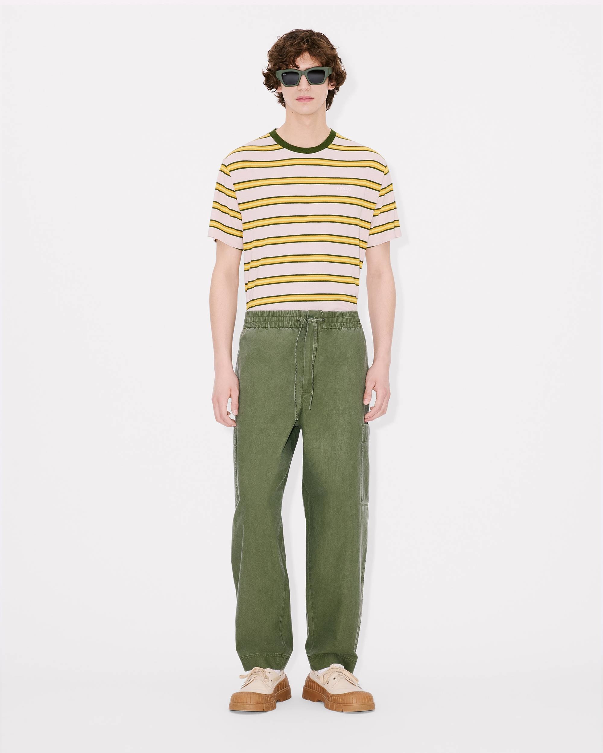 'KENZO Elephant Logo' embroidered cargo jogpants in coated cotton - 3