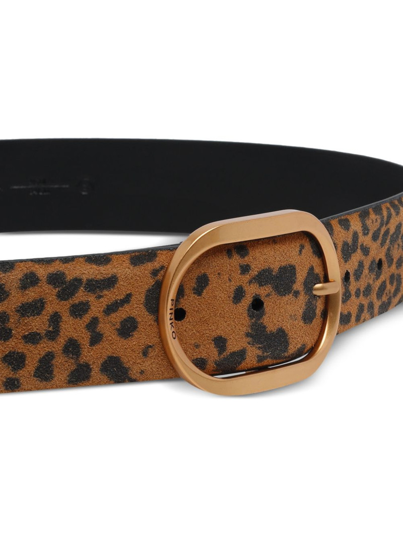 PINKO leopard-print buckle belt outlook