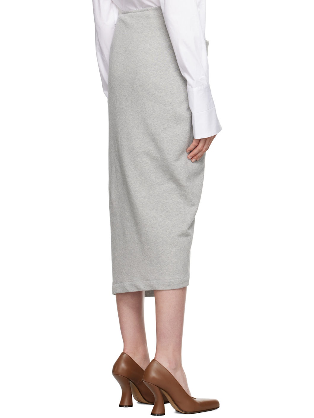 Gray Terry Midi Skirt - 3