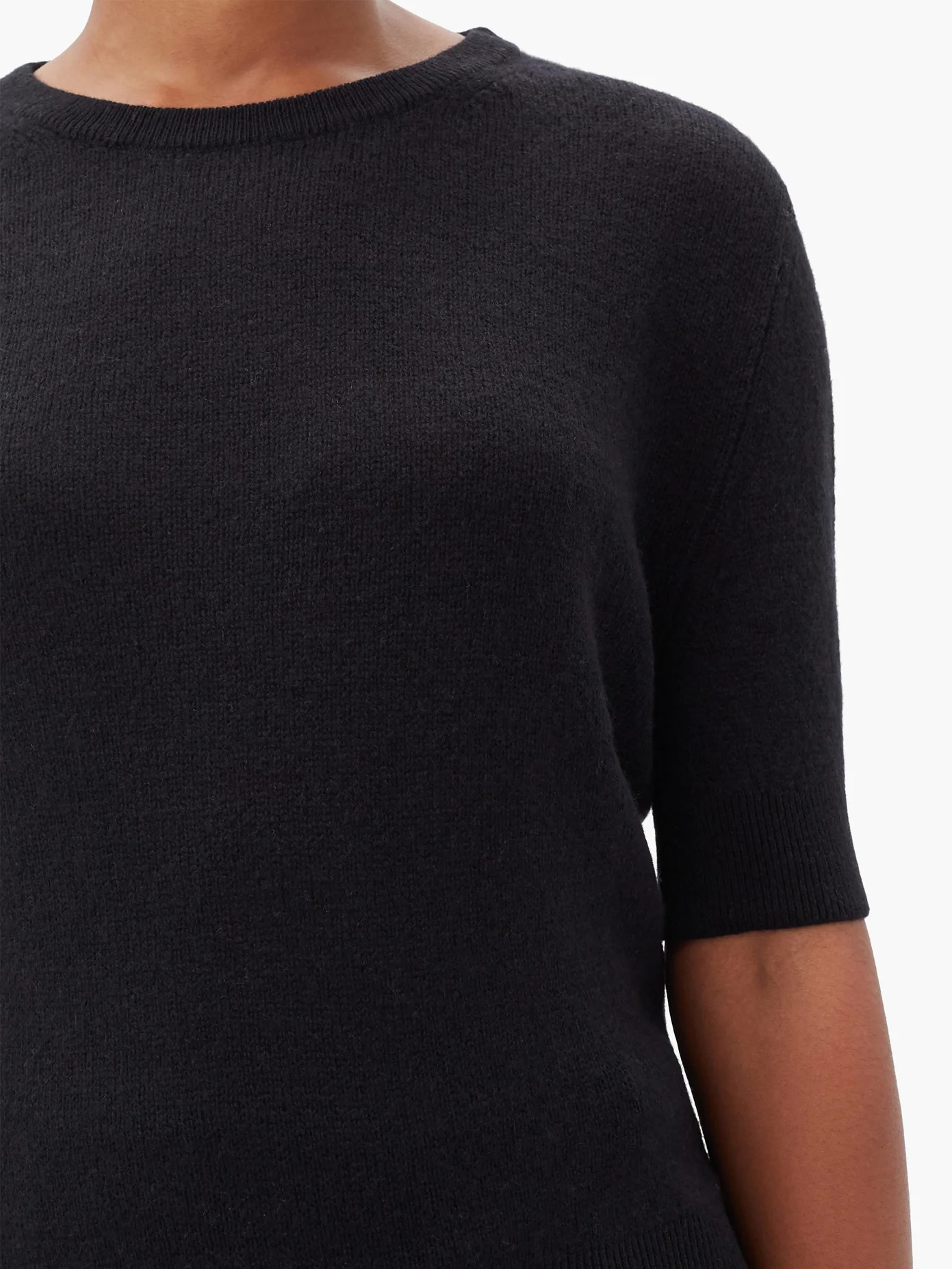 Dianna short-sleeved cashmere-blend sweater - 3