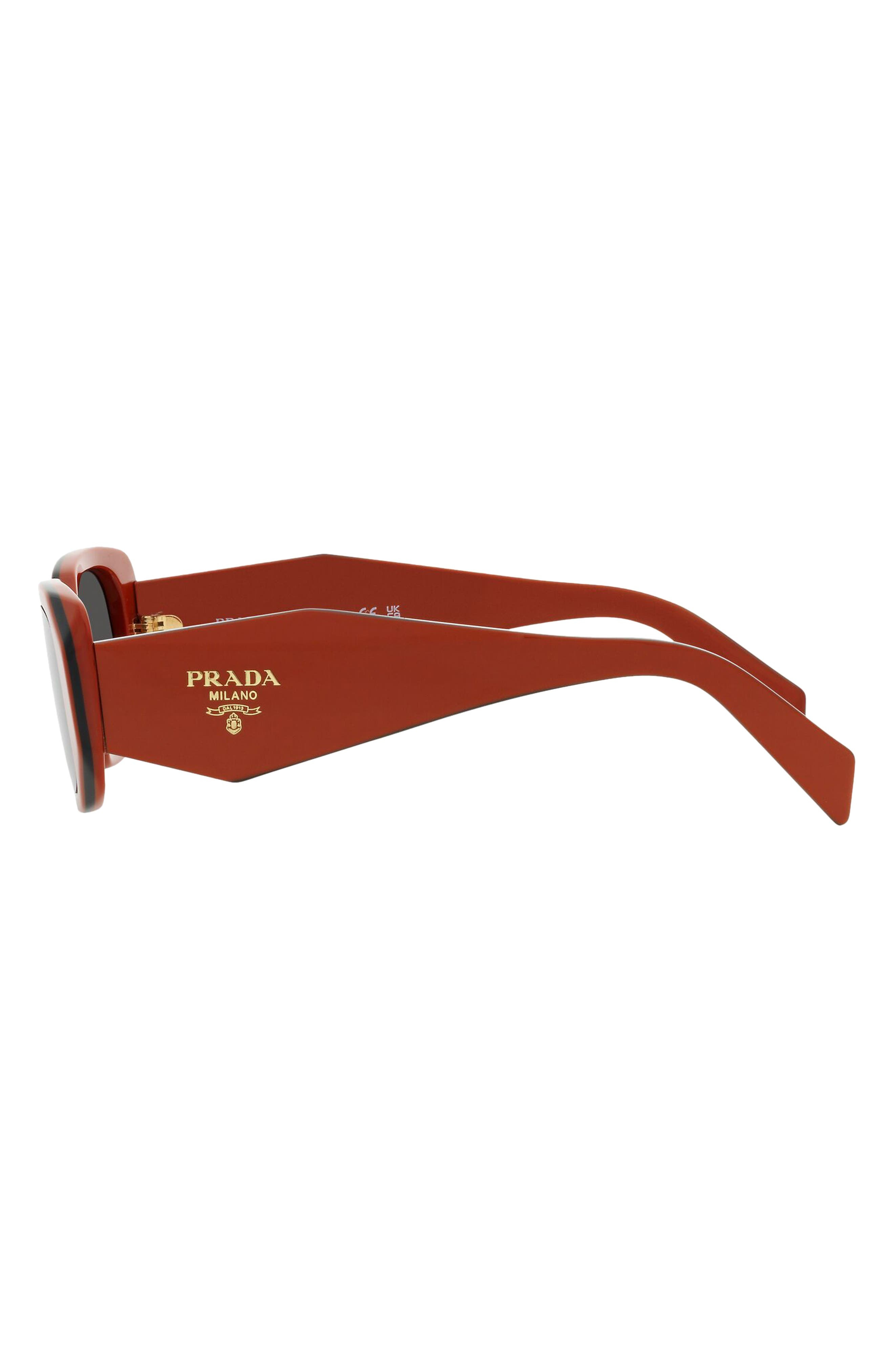 Prada Runway 49mm Rectangular Sunglasses in Orange at Nordstrom - 3