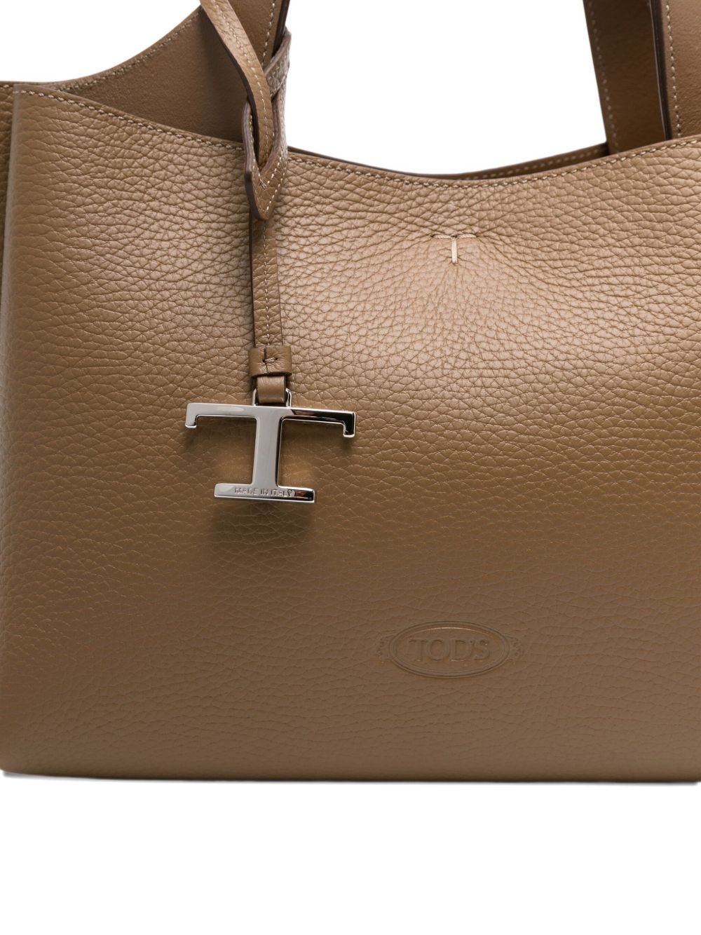 leather T-detail tote bag - 4