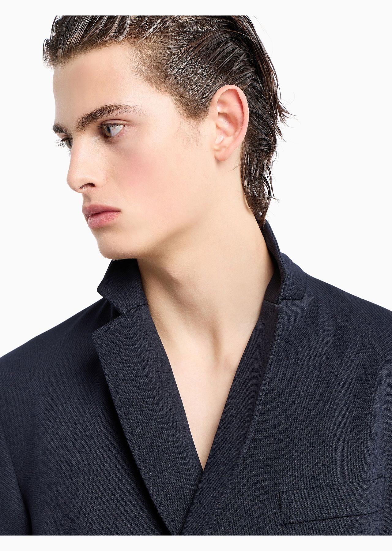 Double-breasted blazer in a soft wool-blend cloth with a nylon hood - 5