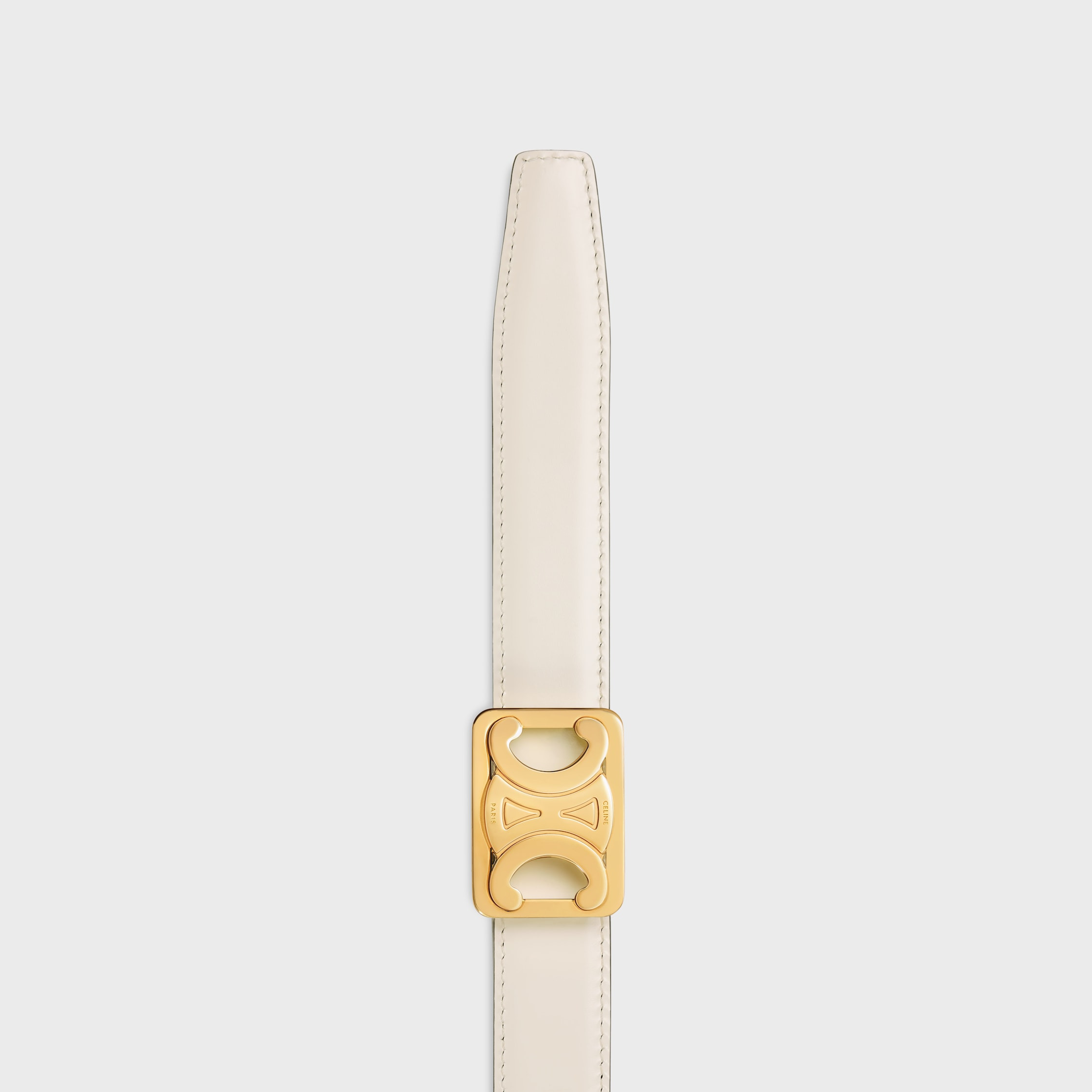 MEDIUM REVERSIBLE FRAMED TRIOMPHE BELT in TAURILLON AND NATURAL CALFSKIN - 6