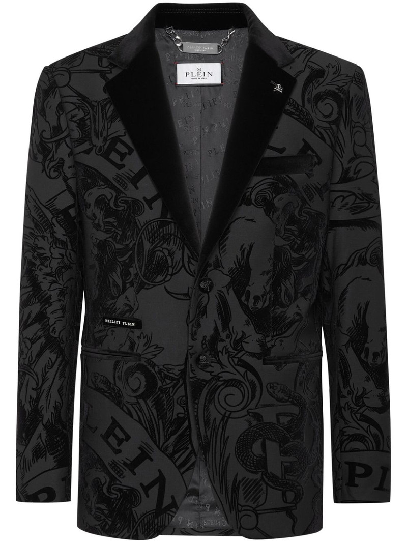 graphic-print blazer 1