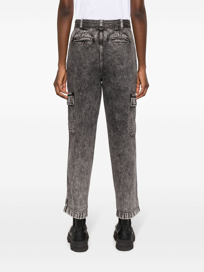 belted washed straight-leg jeans 4