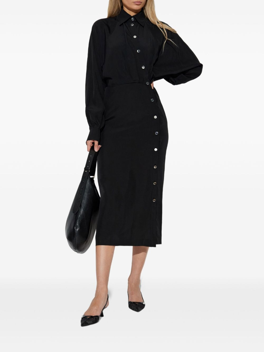 button-fastening shirt dress - 2