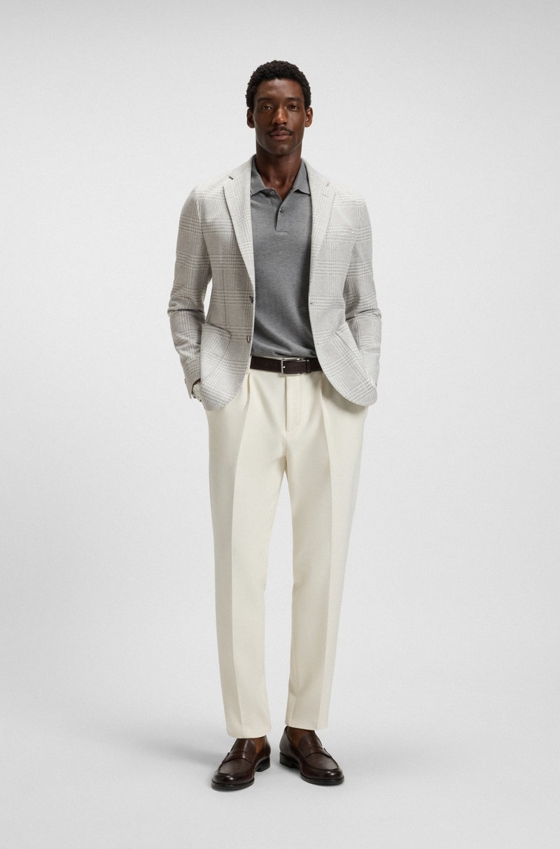 BOSS SLIM-FIT BLAZER IN CHECKED STRETCH FABRIC outlook